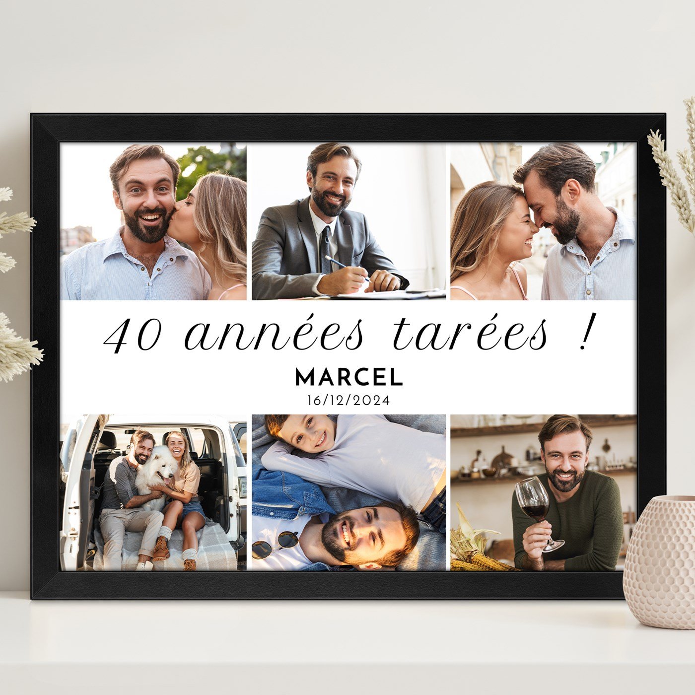 Affiche encadrée personnalisée pour l'anniversaire de 40 ans d'un homme