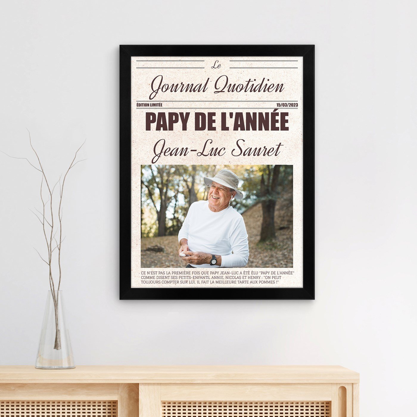 Poster encadré personnalisé pour papy pour la fête des pères par Murrano