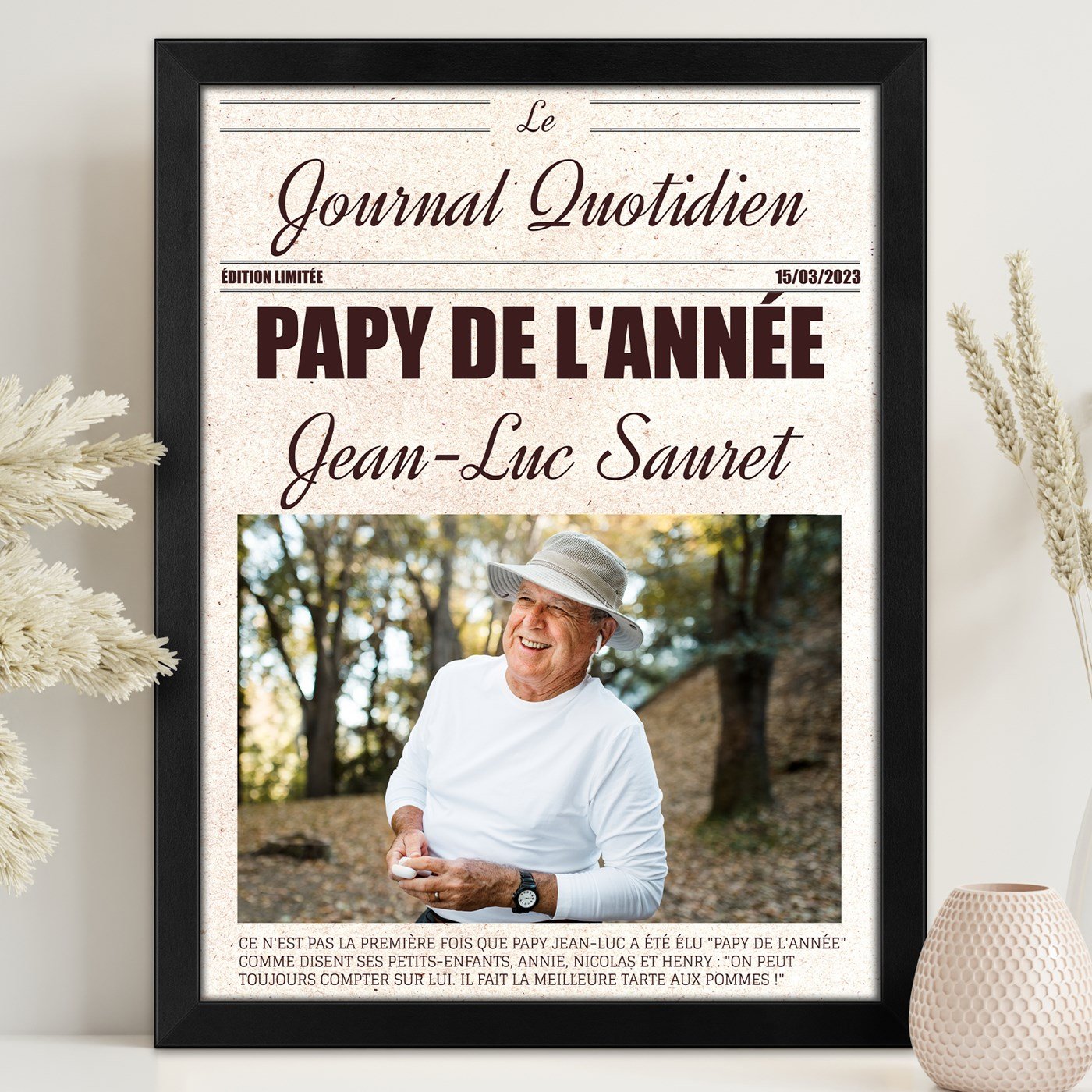 Poster encadré personnalisé pour papy pour la fête des pères par Murrano