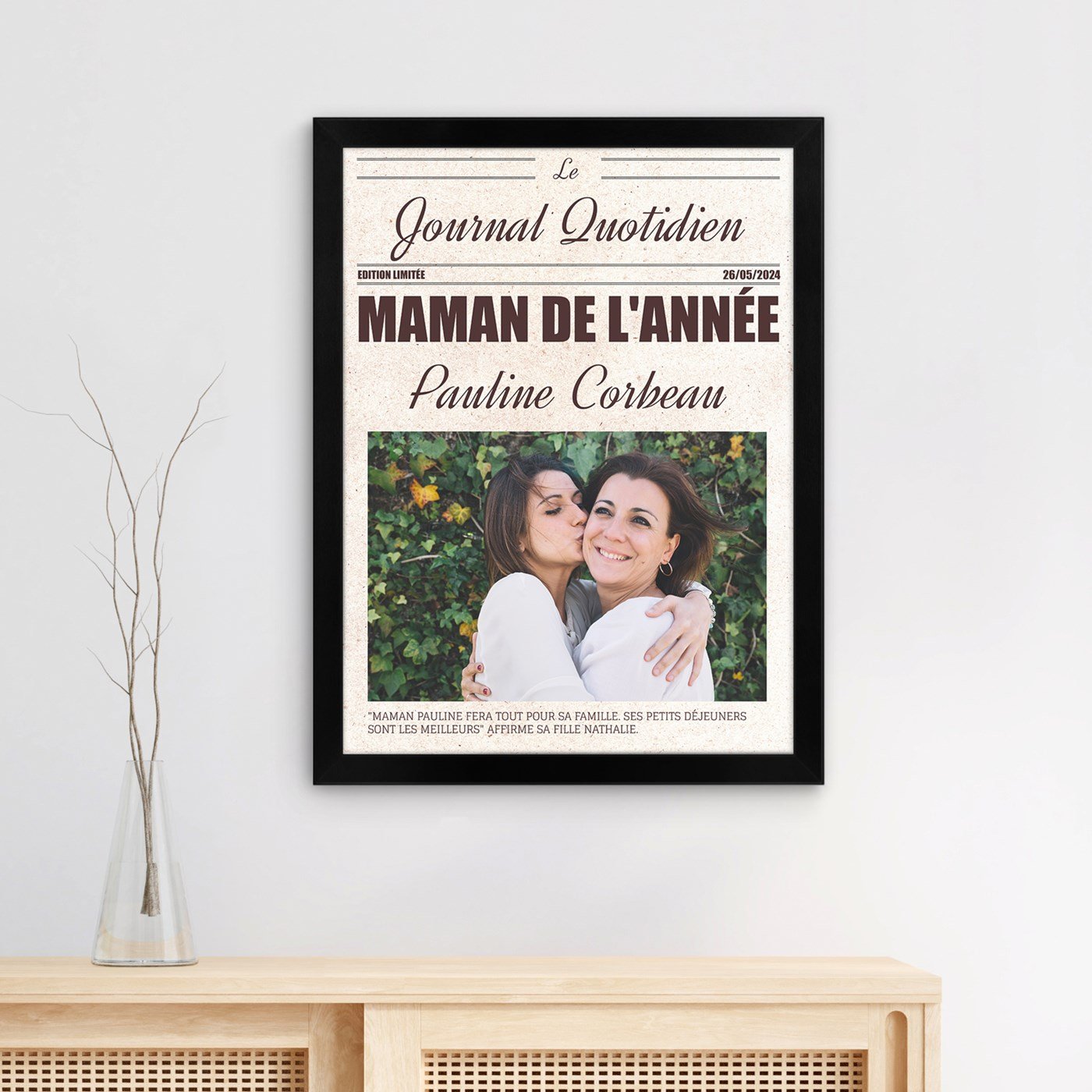 Affiche personnalisée encadrée Murrano pour maman pour la fête des mères