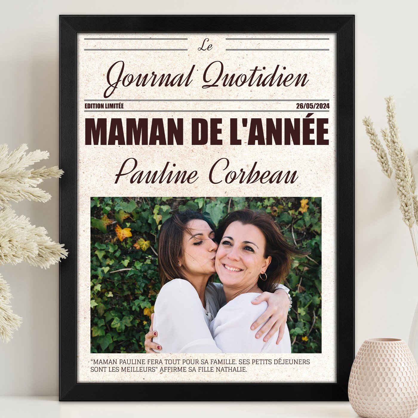 Affiche personnalisée encadrée Murrano pour maman pour la fête des mères