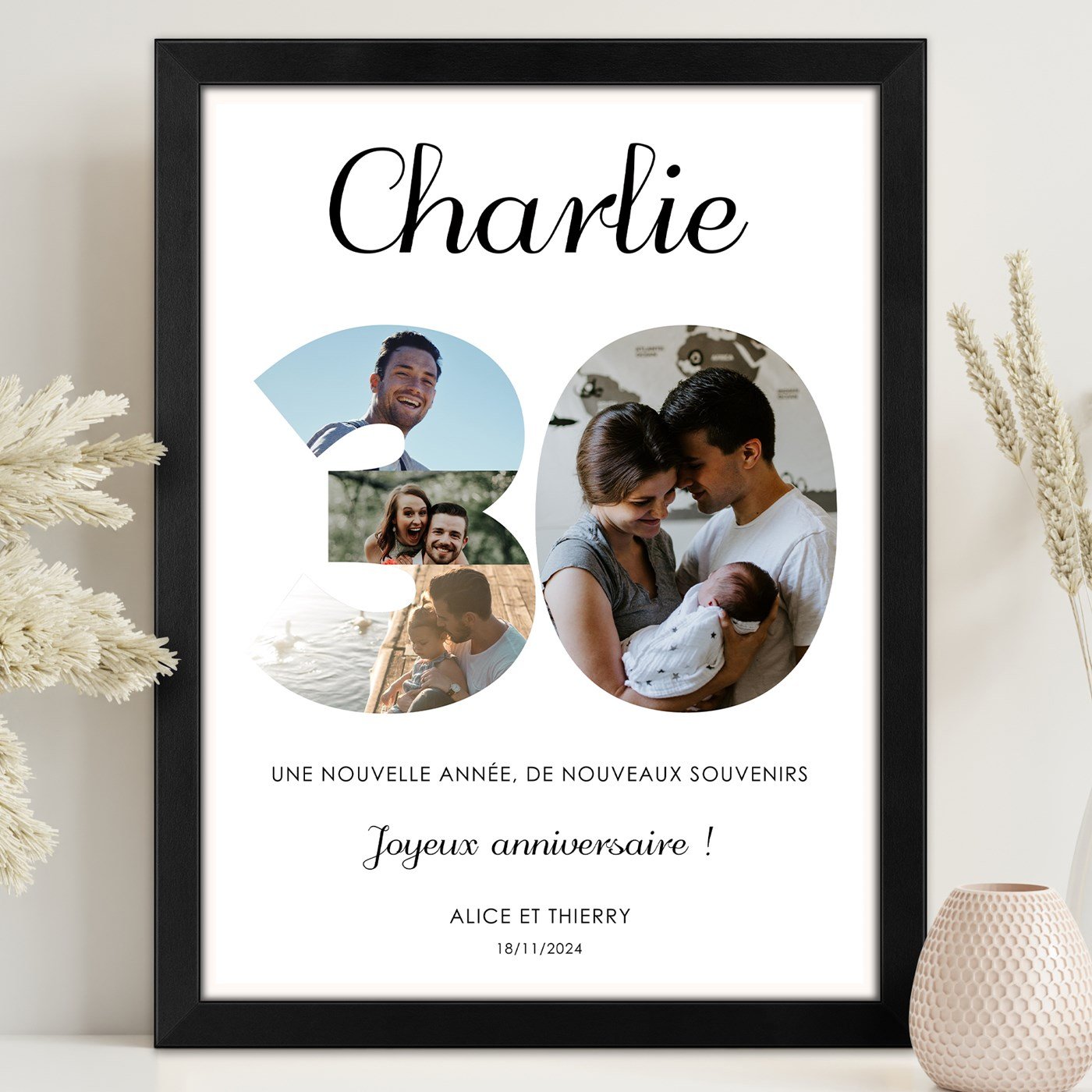 Affiche personnalisée encadrée Murrano pour son 30e anniversaire