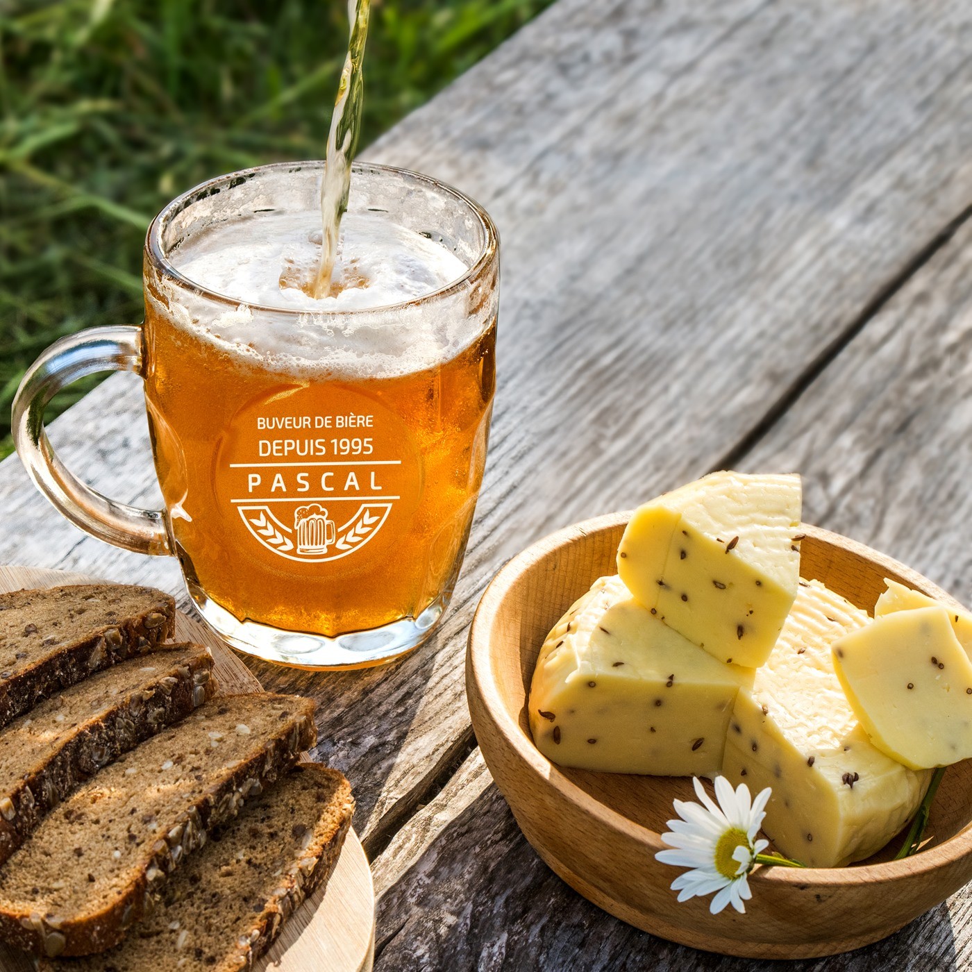 Taza de cerveza Murrano Bubble con grabado personalizado para amantes de la cerveza