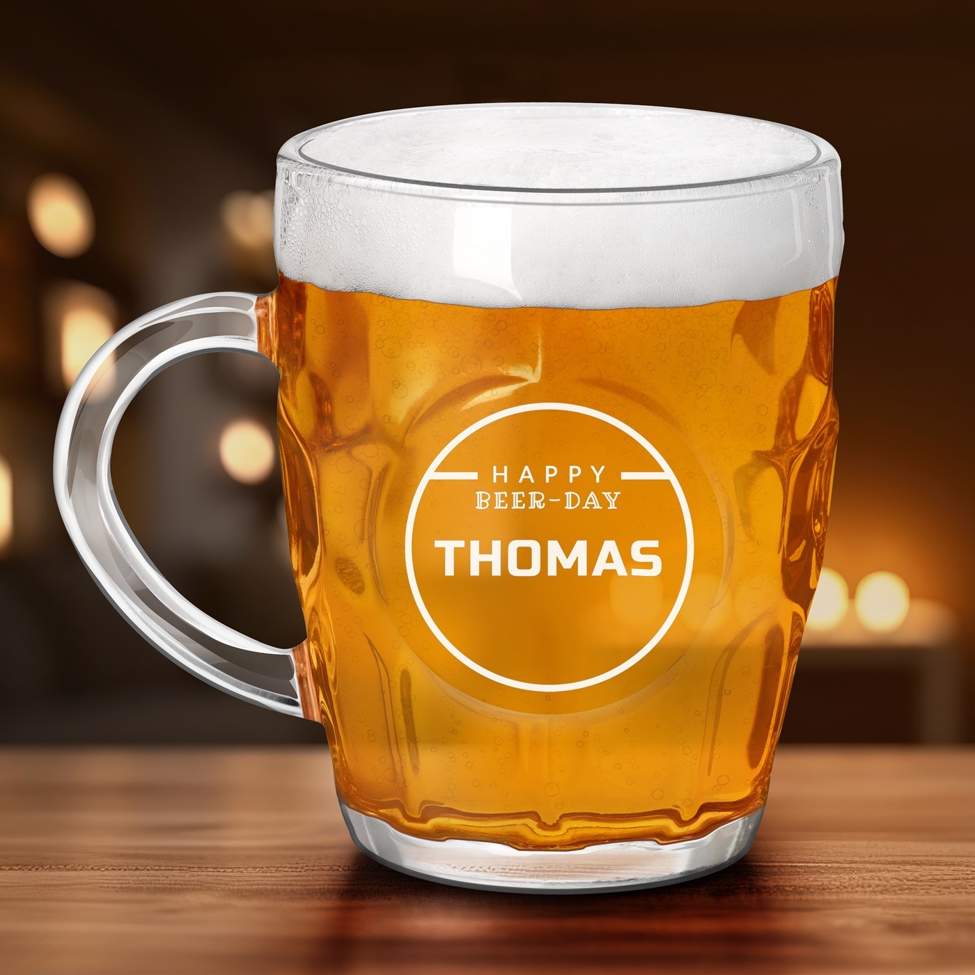 Taza de cerveza Murrano Bubble con grabado personalizado para aniversarios