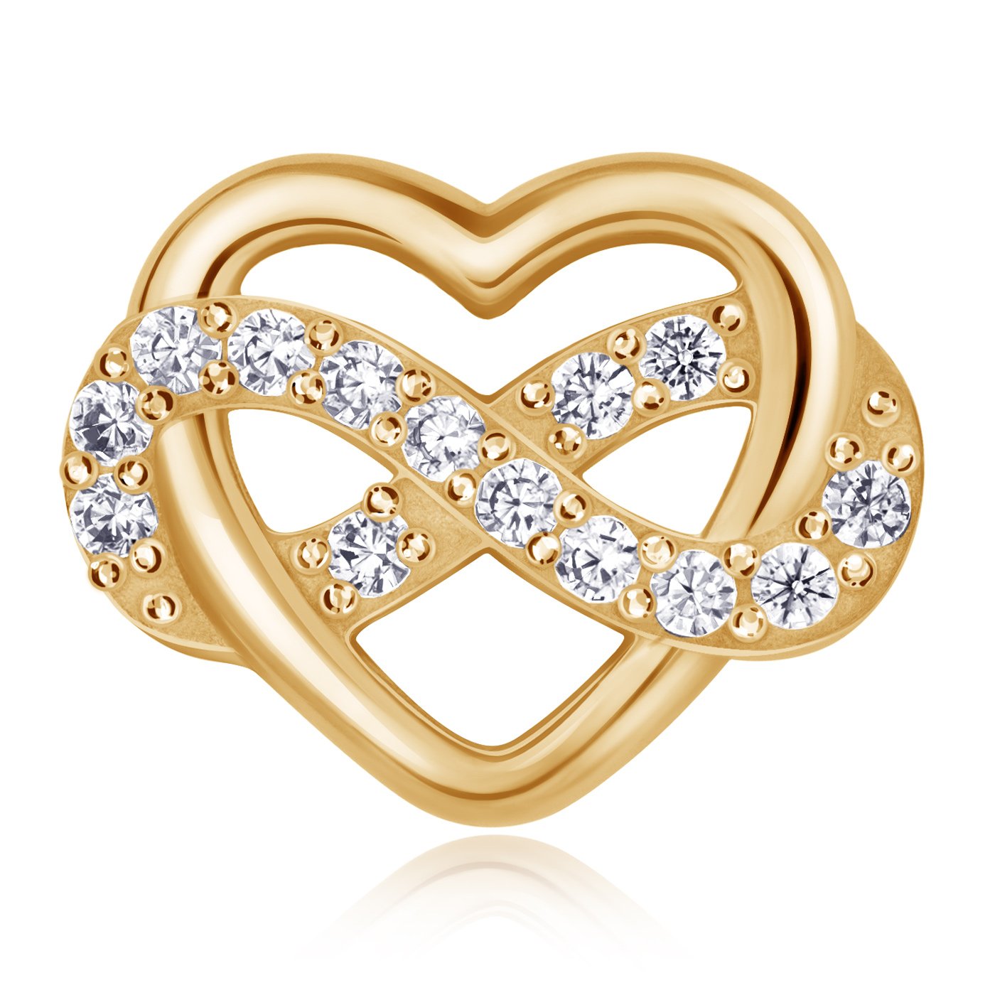 Aretes de corazón de oro de 8 quilates para mujer