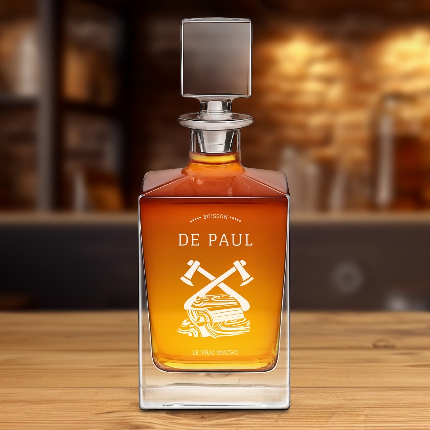 Carafa de whisky Murrano Cubo con grabado para un verdadero hombre
