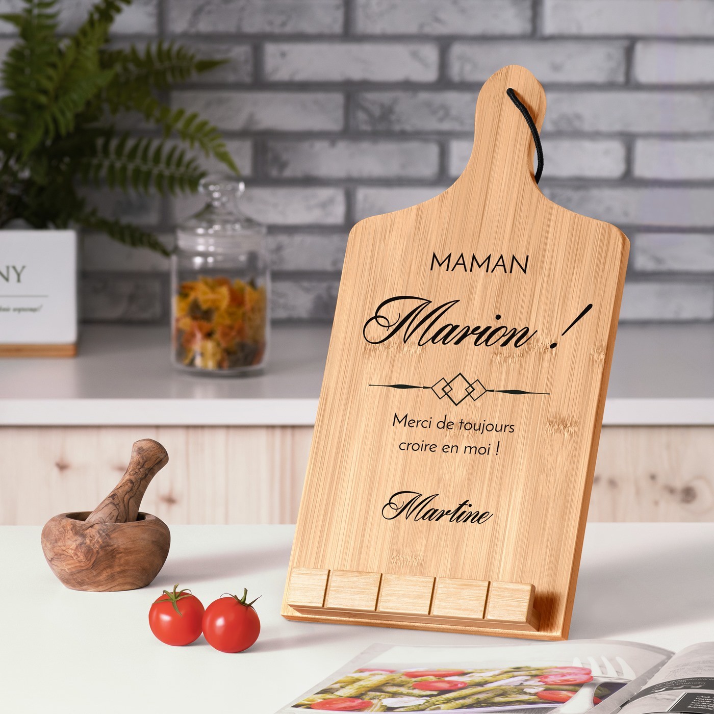 Soporte para libro en forma de tabla de cortar Murrano