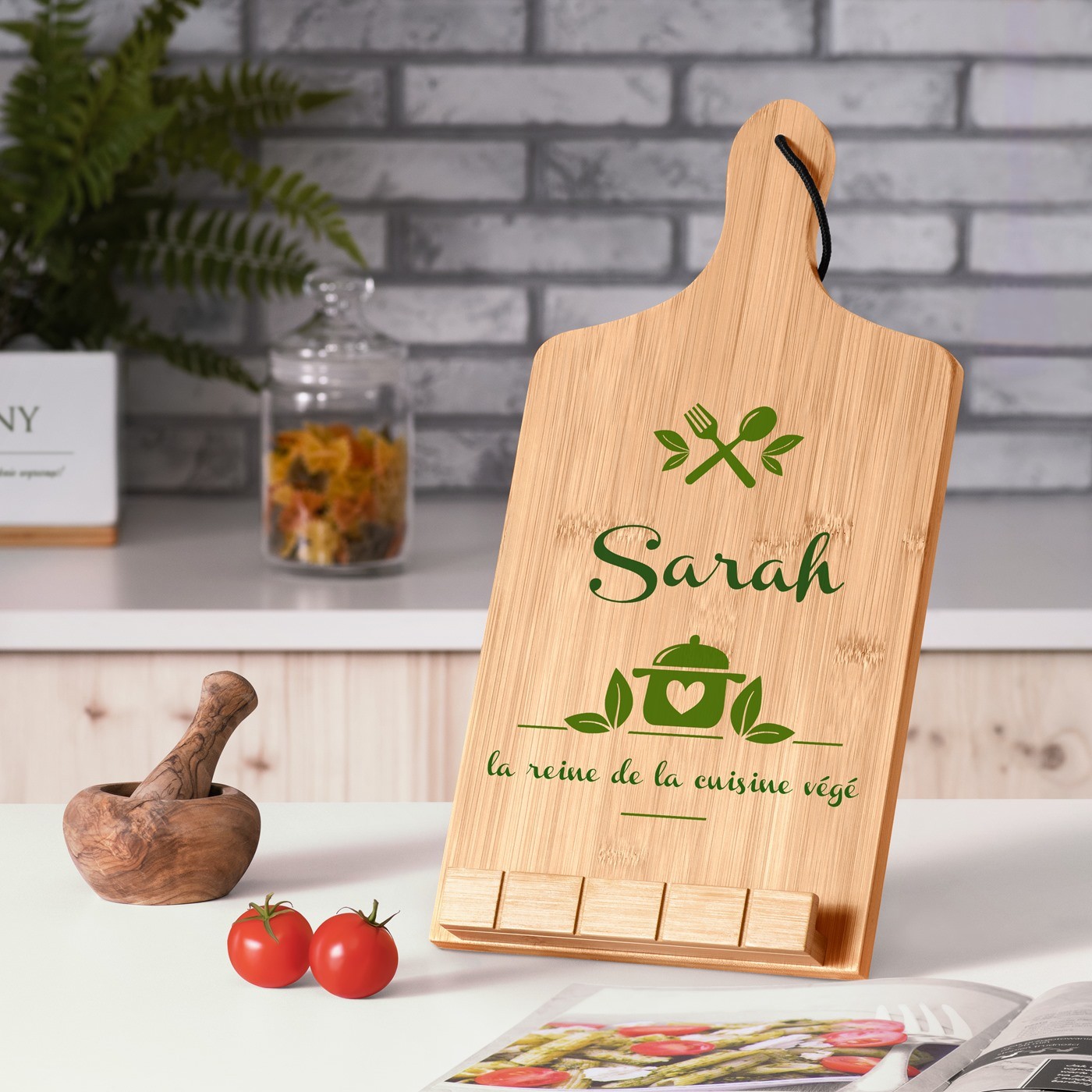 Soporte de libro personalizado de Murrano en forma de tabla de cortar