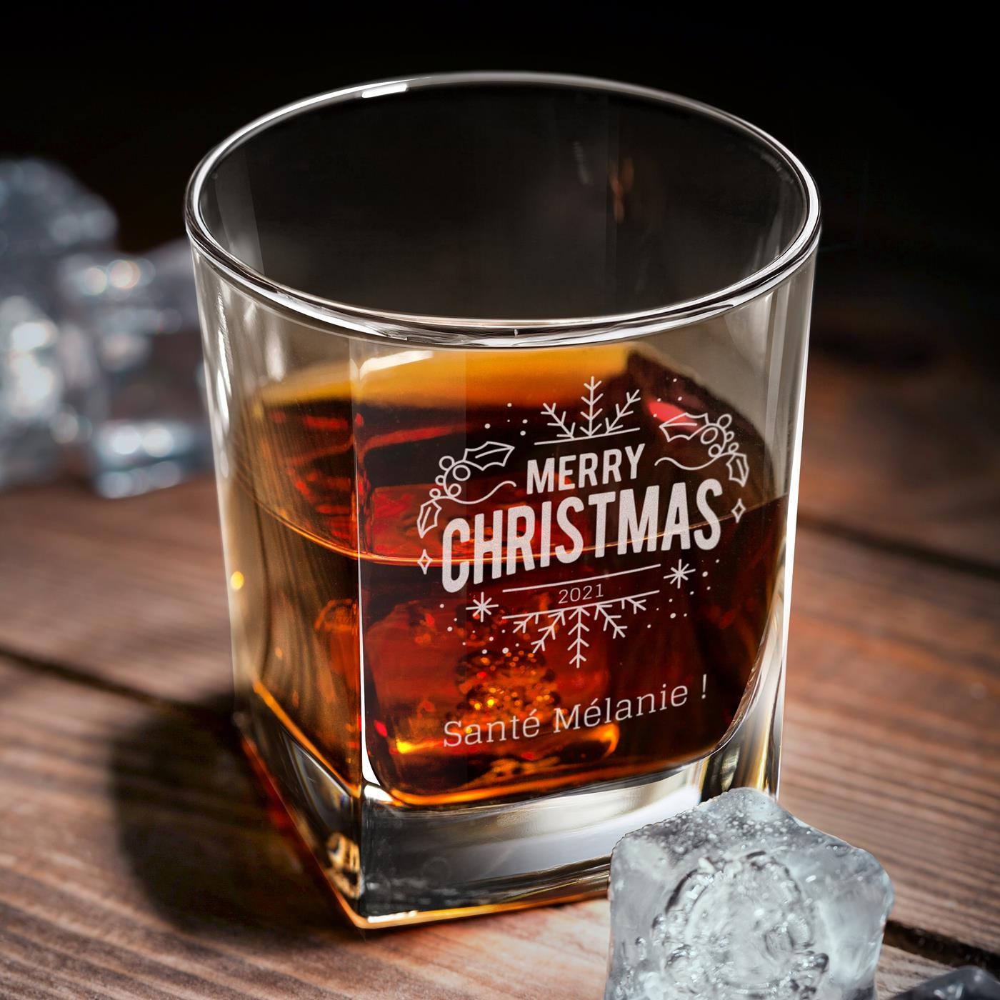 Set de whisky Murrano y vasos con personalización para ella