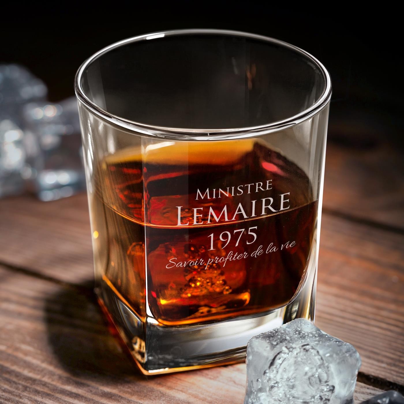 Set de vasos de whisky Murrano con grabado personalizado
