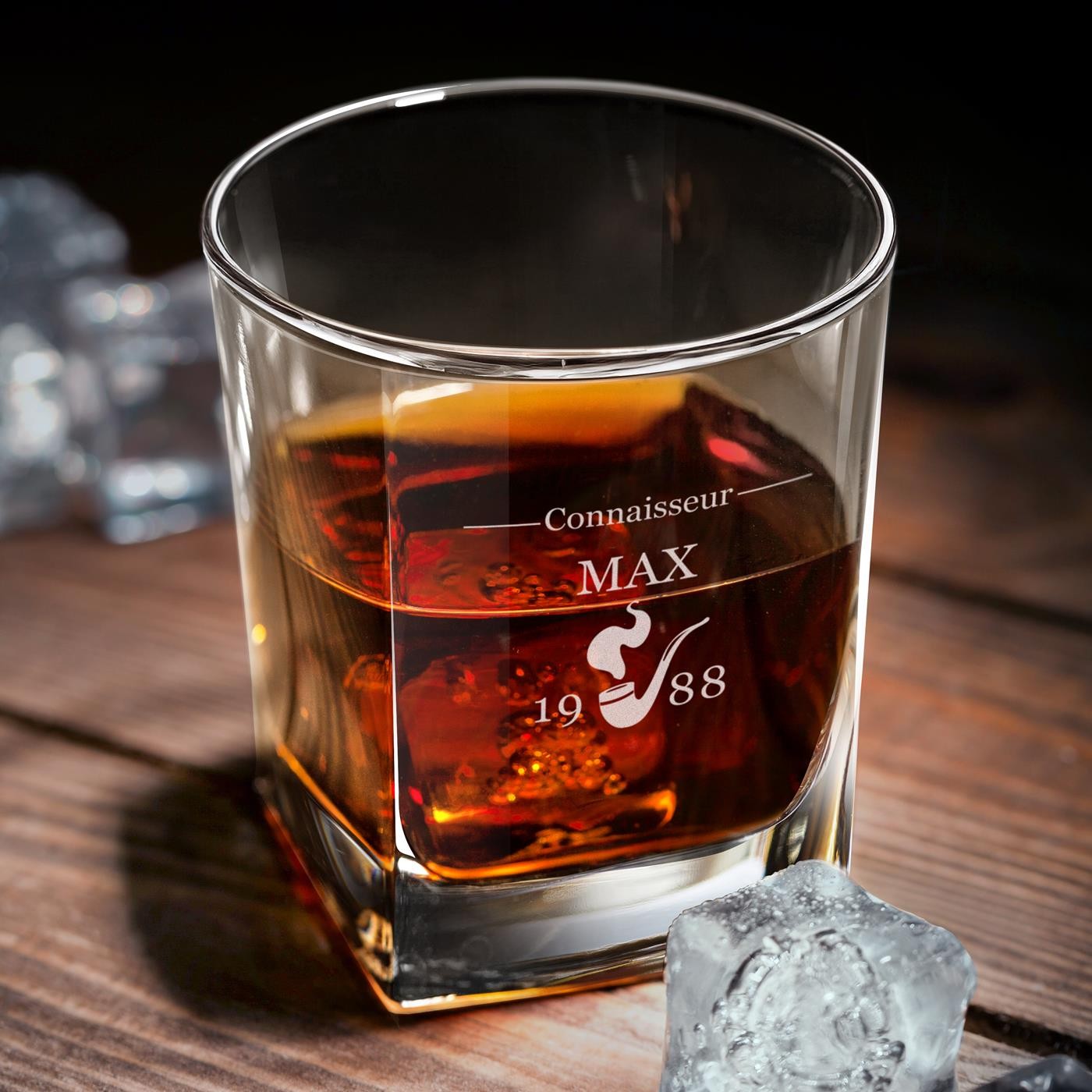 Set de decantador de whisky Murrano con 6 vasos y grabado láser