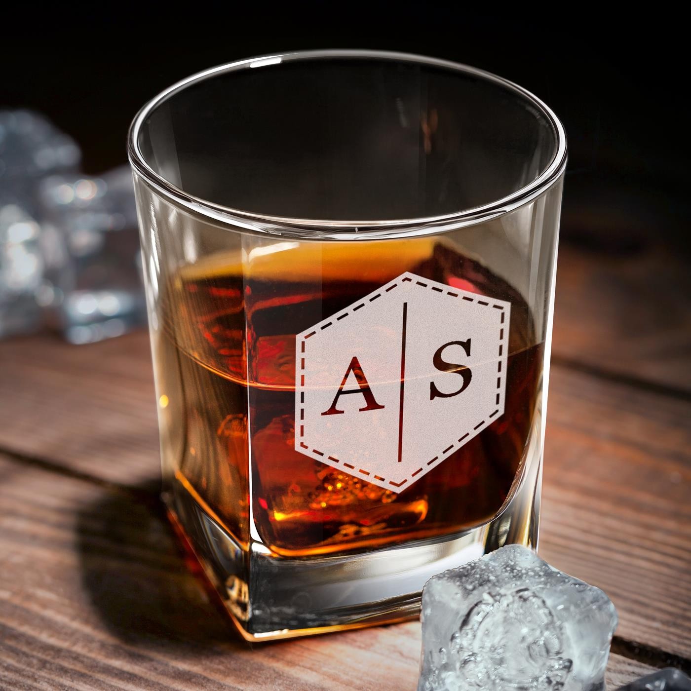 Decantador Cubo Murrano y 6 Vasos de Whisky con Grabado Láser para Ella y Él