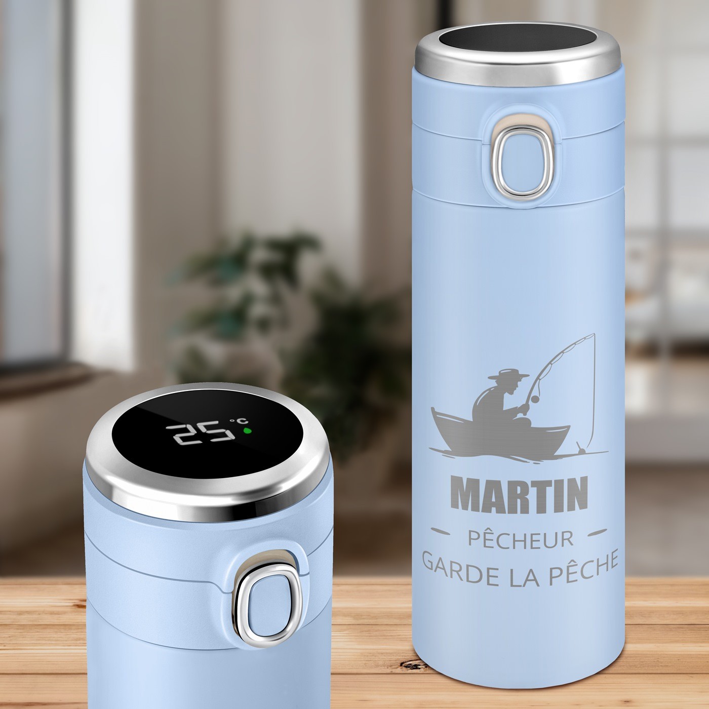 Taza de viaje Murrano con pantalla LED para el Día del Padre
