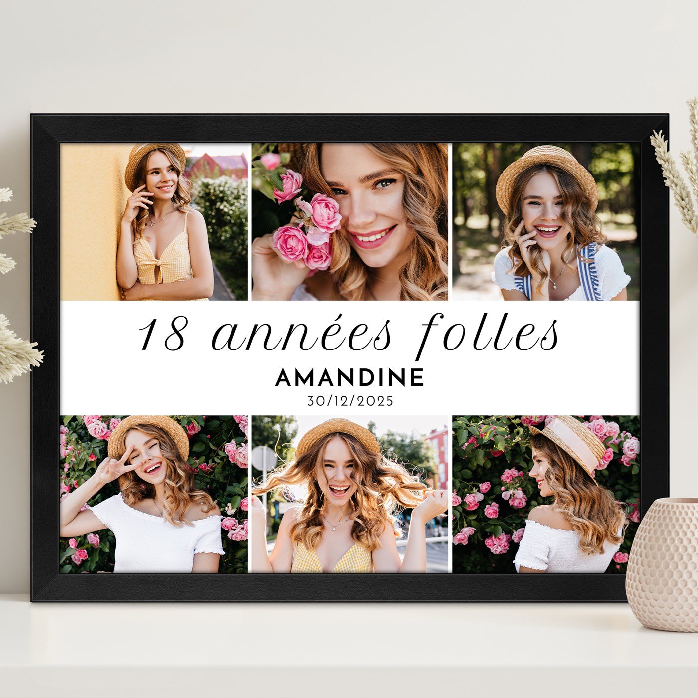 póster personalizado Murrano con foto para mujer joven en su 18 cumpleaños