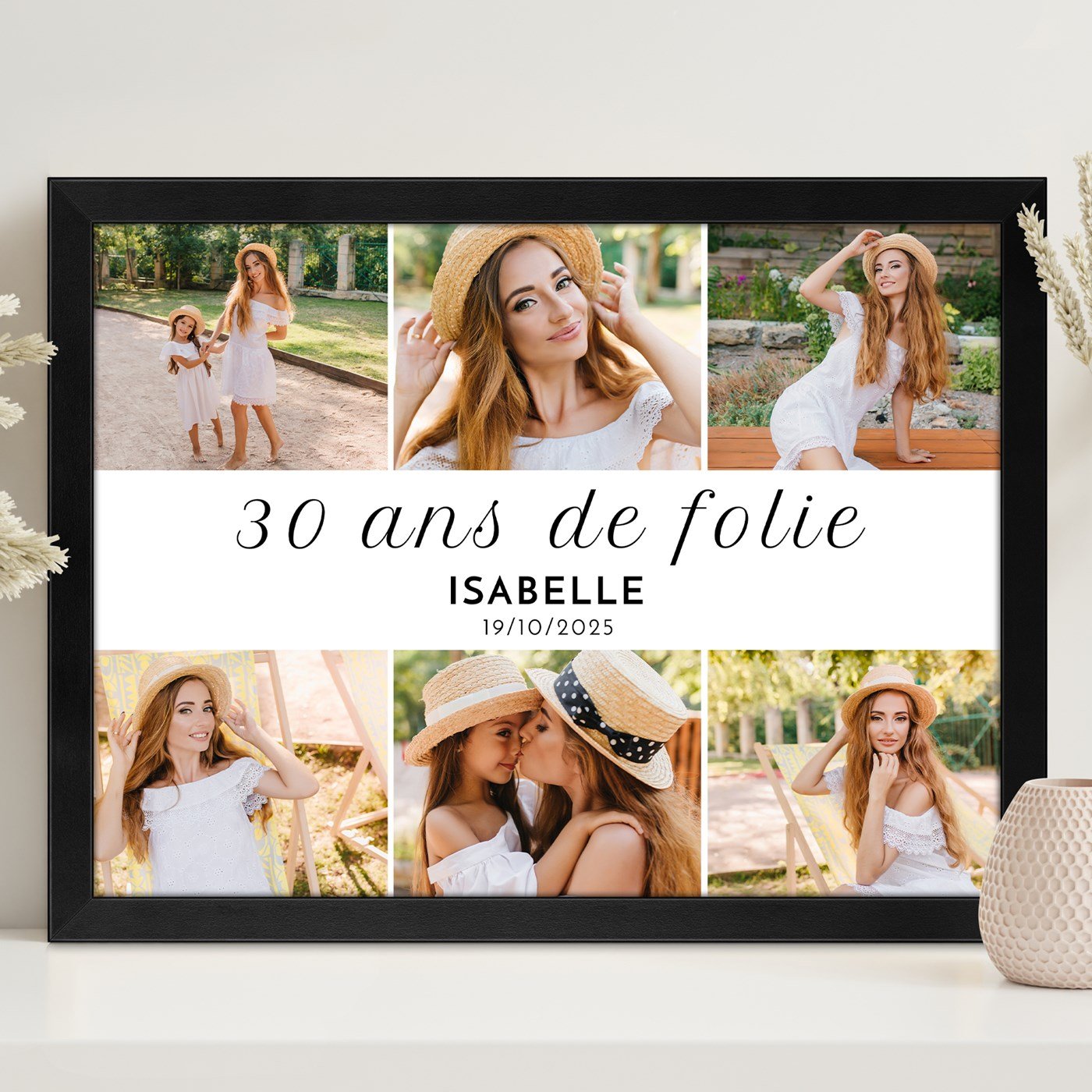Marco de póster personalizado para el cumpleaños número 30 de una amiga