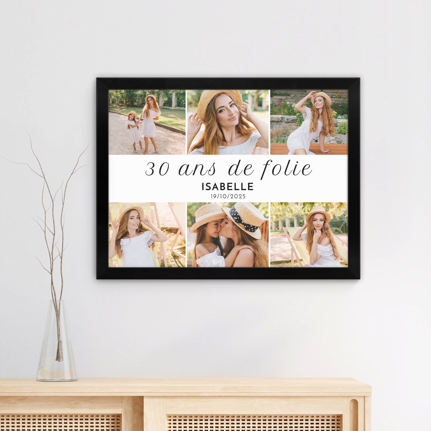 Encadrement de poster personnalisé pour un 30e anniversaire d'amie