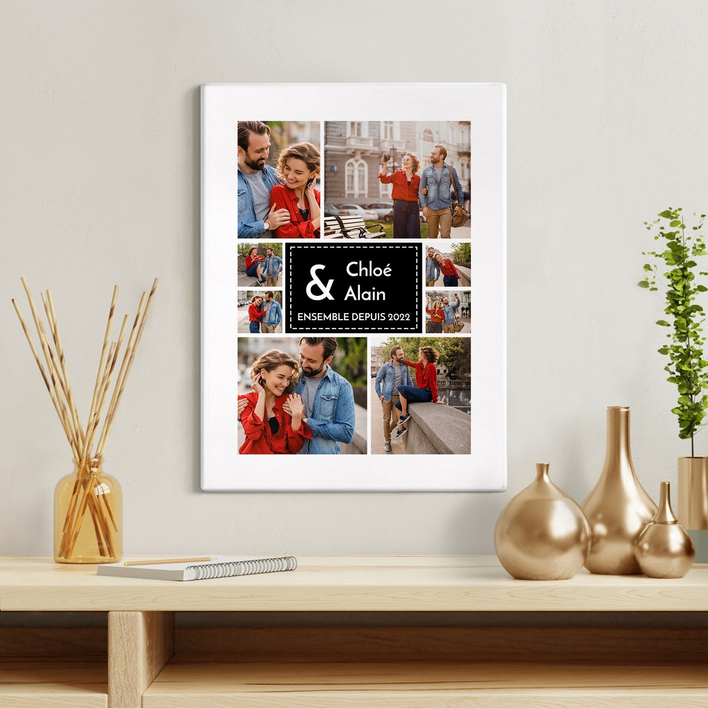 Personalized Couple Photo Collage on Canvas