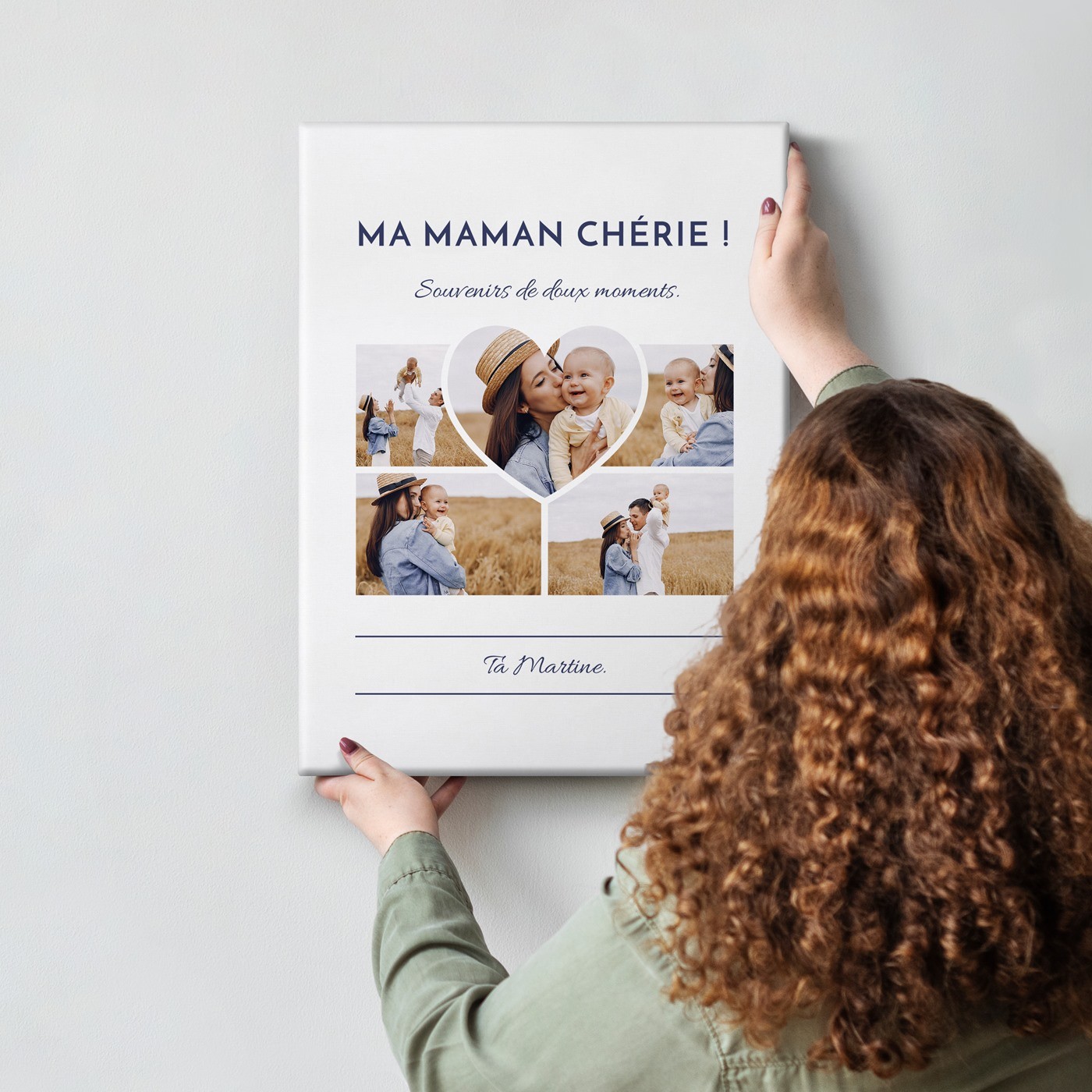 Collage photo personnalisé Murrano sur toile pour maman