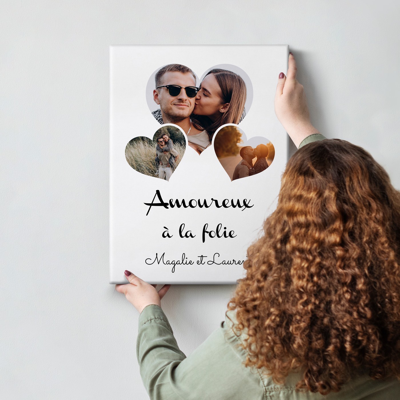 Collage de fotos personalizado en lienzo para una pareja enamorada por Murrano