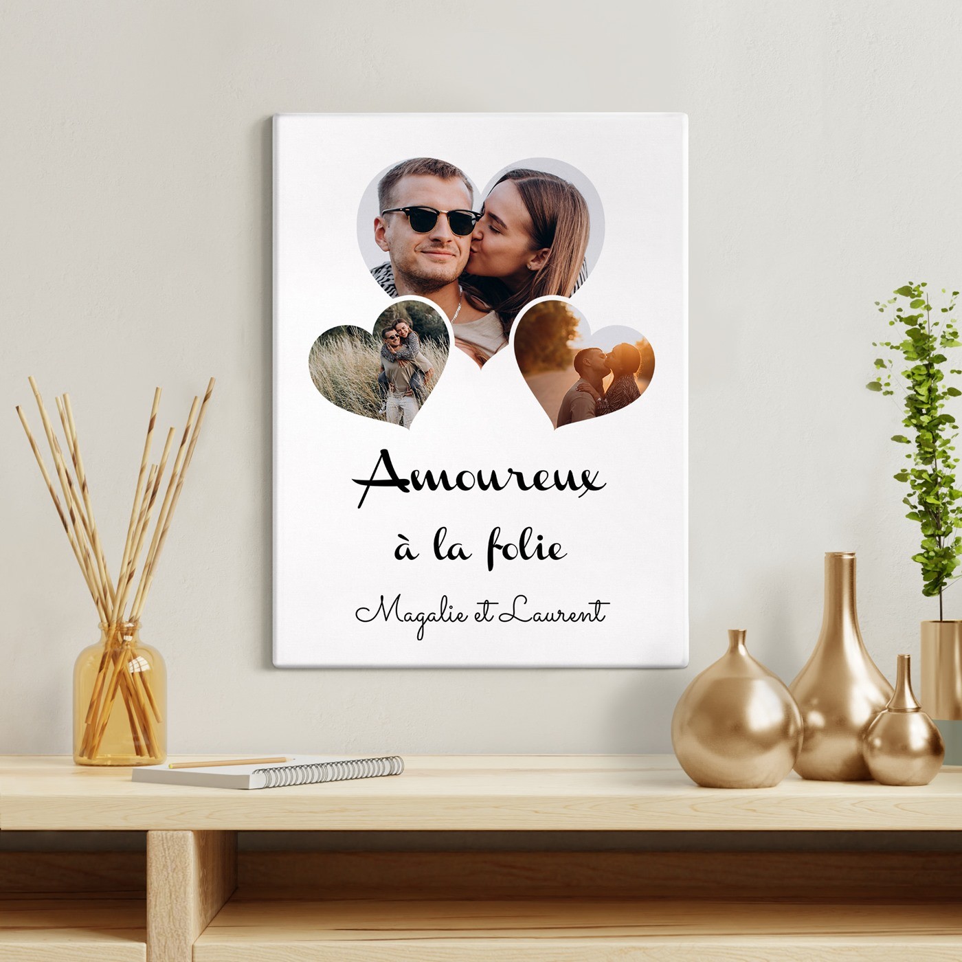 Collage de fotos personalizado en lienzo para una pareja enamorada por Murrano