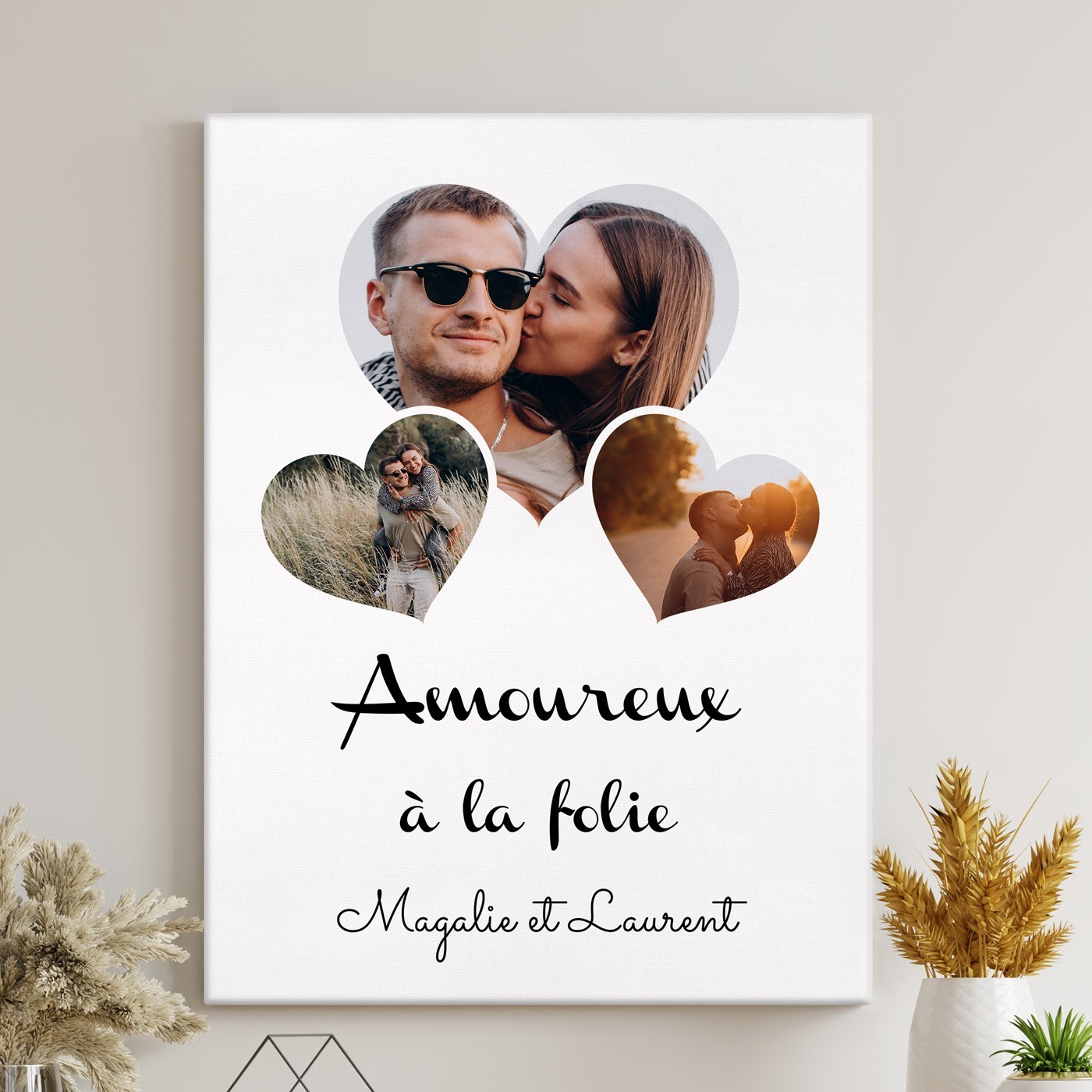 Collage de fotos personalizado en lienzo para una pareja enamorada por Murrano