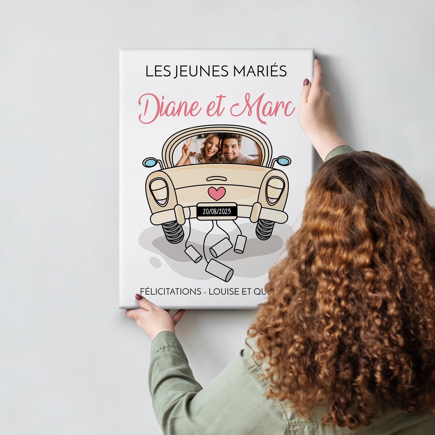 Toile personnalisée pour collage photo - Un cadeau original pour les jeunes mariés