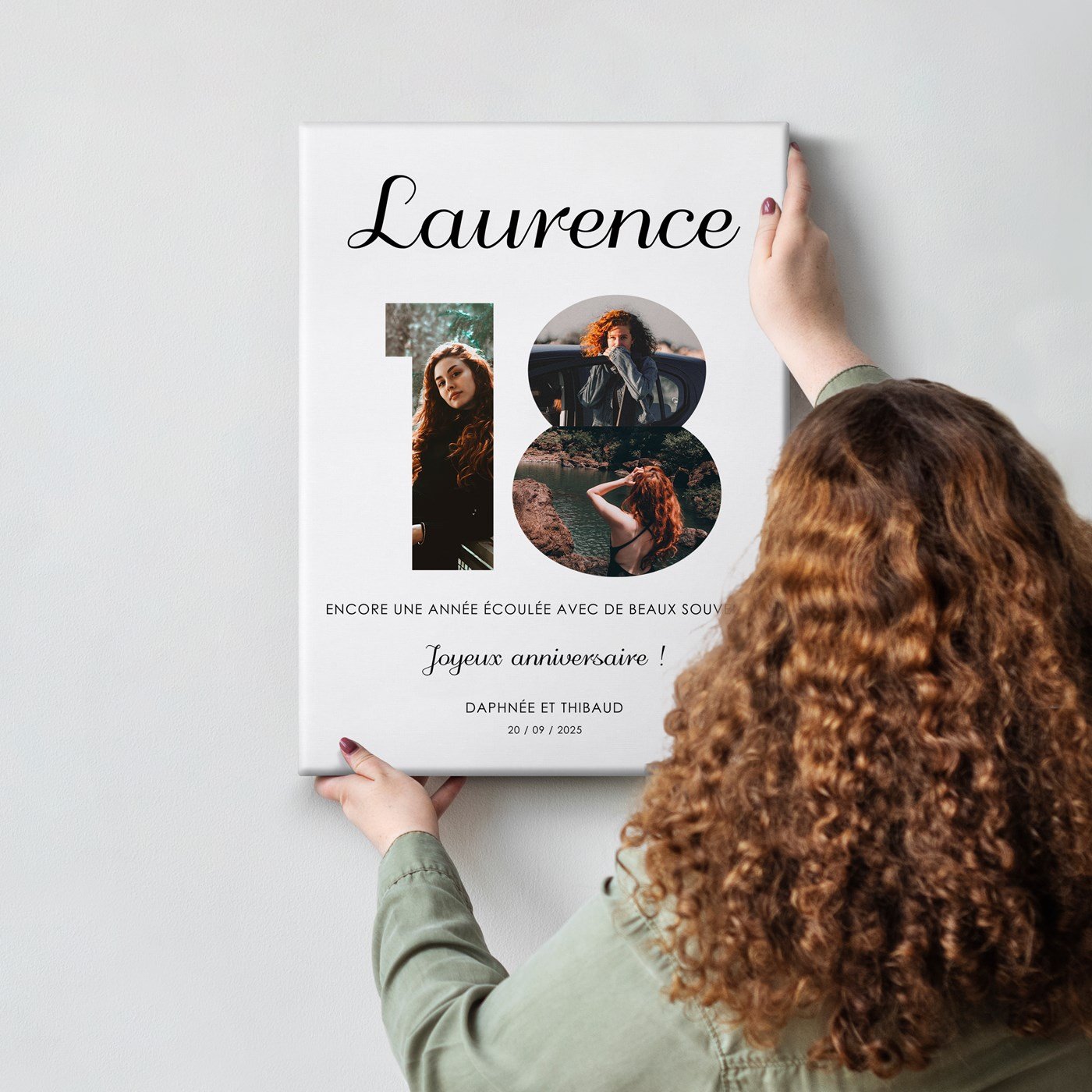Collage photo personnalisé sur toile pour femmes de 18 ans