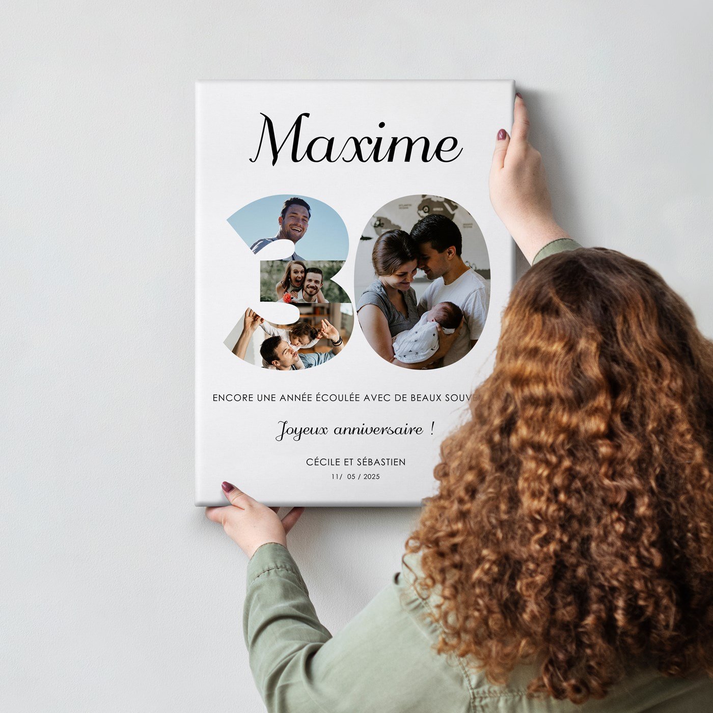 Colaje de fotos personalizado en lienzo para hombre 30 años