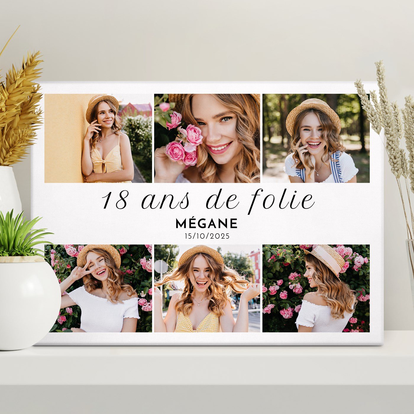 Colaje de fotos personalizado en lienzo - Regalo de cumpleaños de 18 años