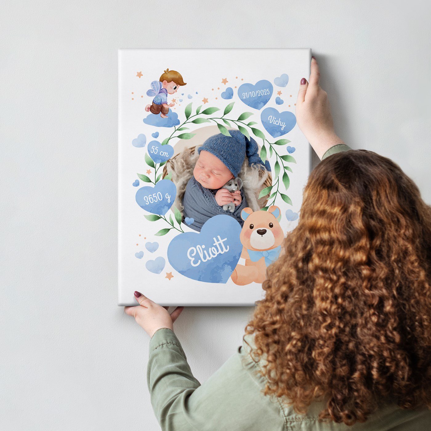Toile personnalisée Murrano pour la naissance d'un garçon