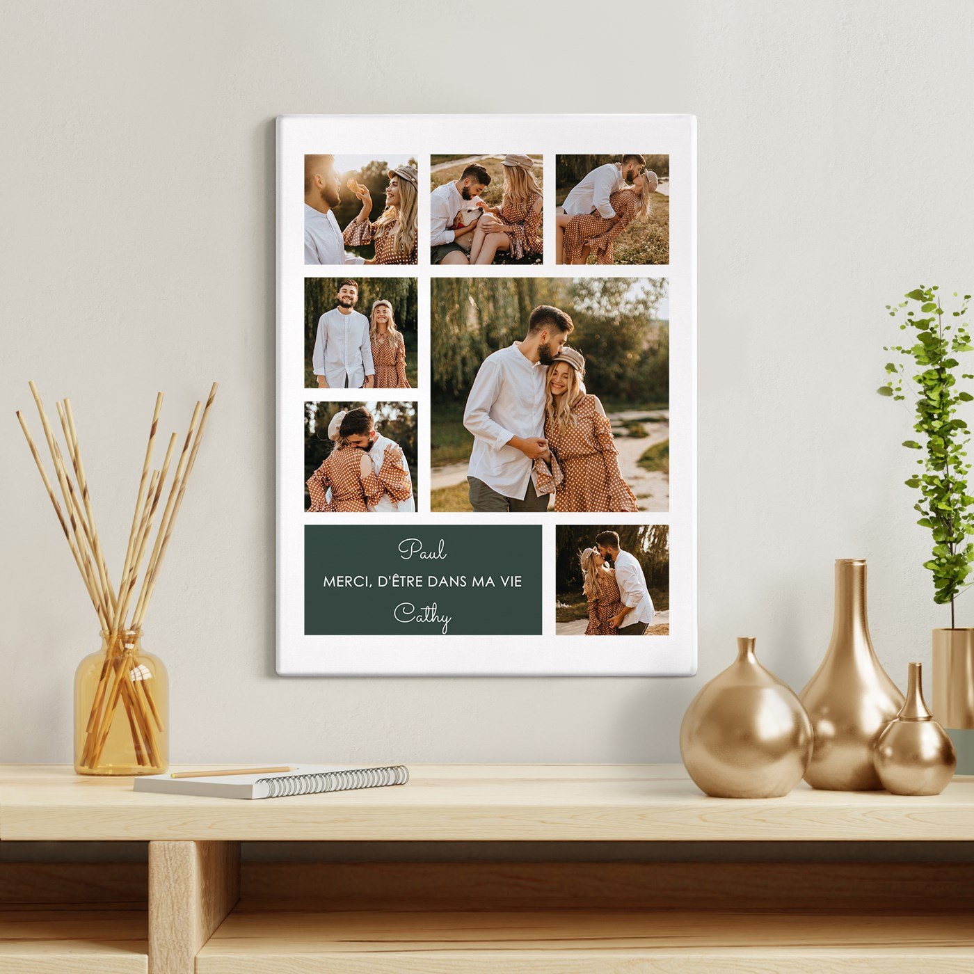 Personalized Photo Collage on Canvas - Fiancé, Friend