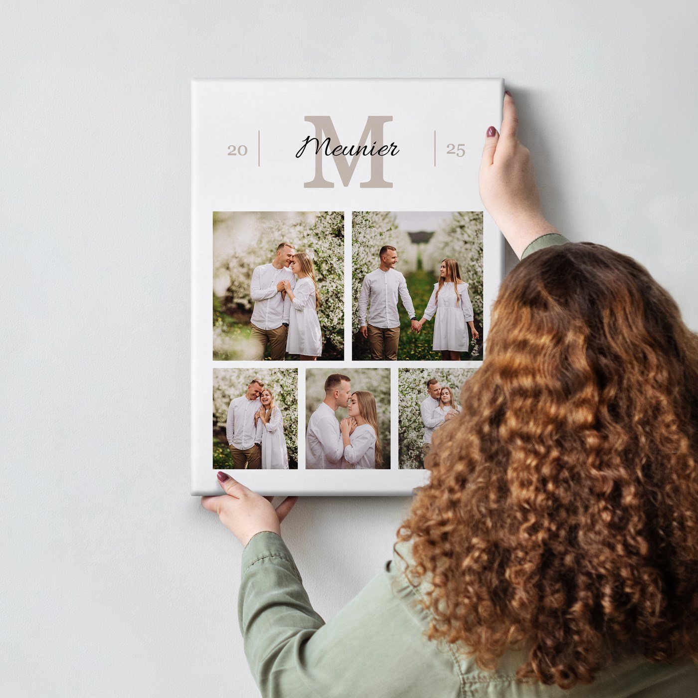 Toile personnalisée pour couple de mariage