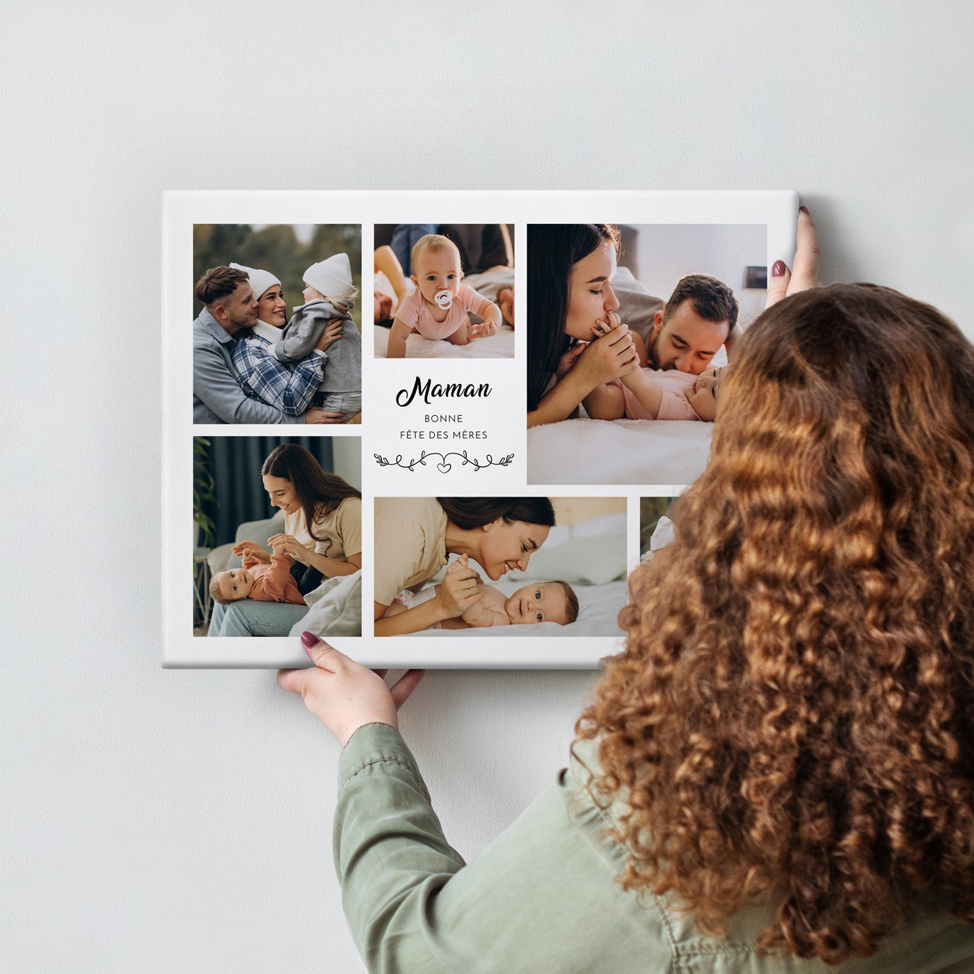 Collage fotográfico personalizado para mamá sobre lienzo