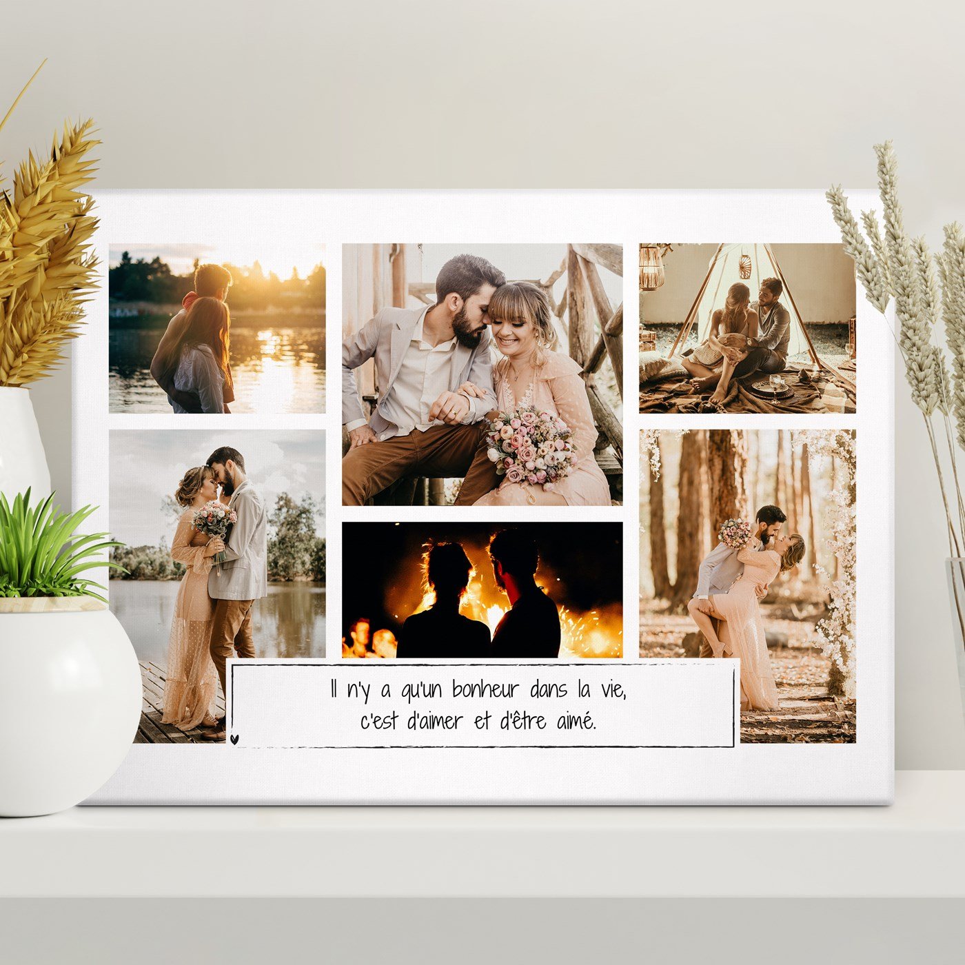 Collage photo personnalisé sur toile pour amis