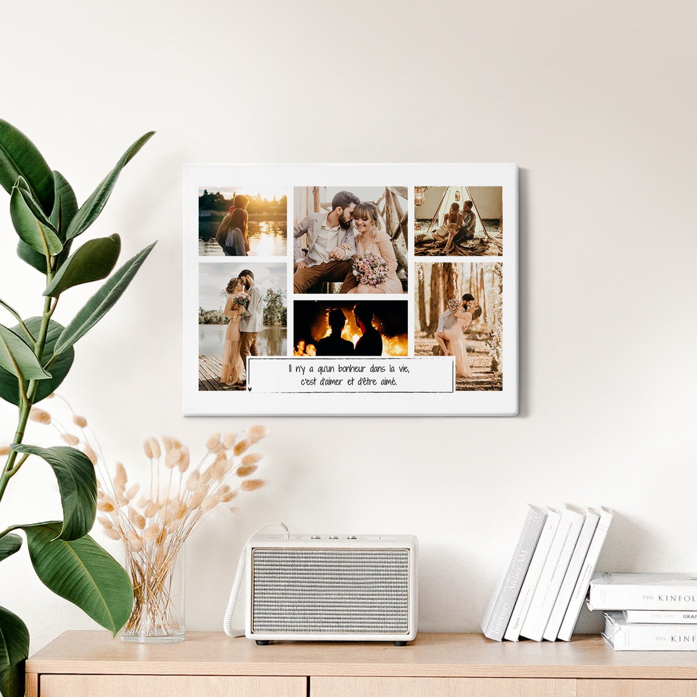 Collage photo personnalisé sur toile pour amis