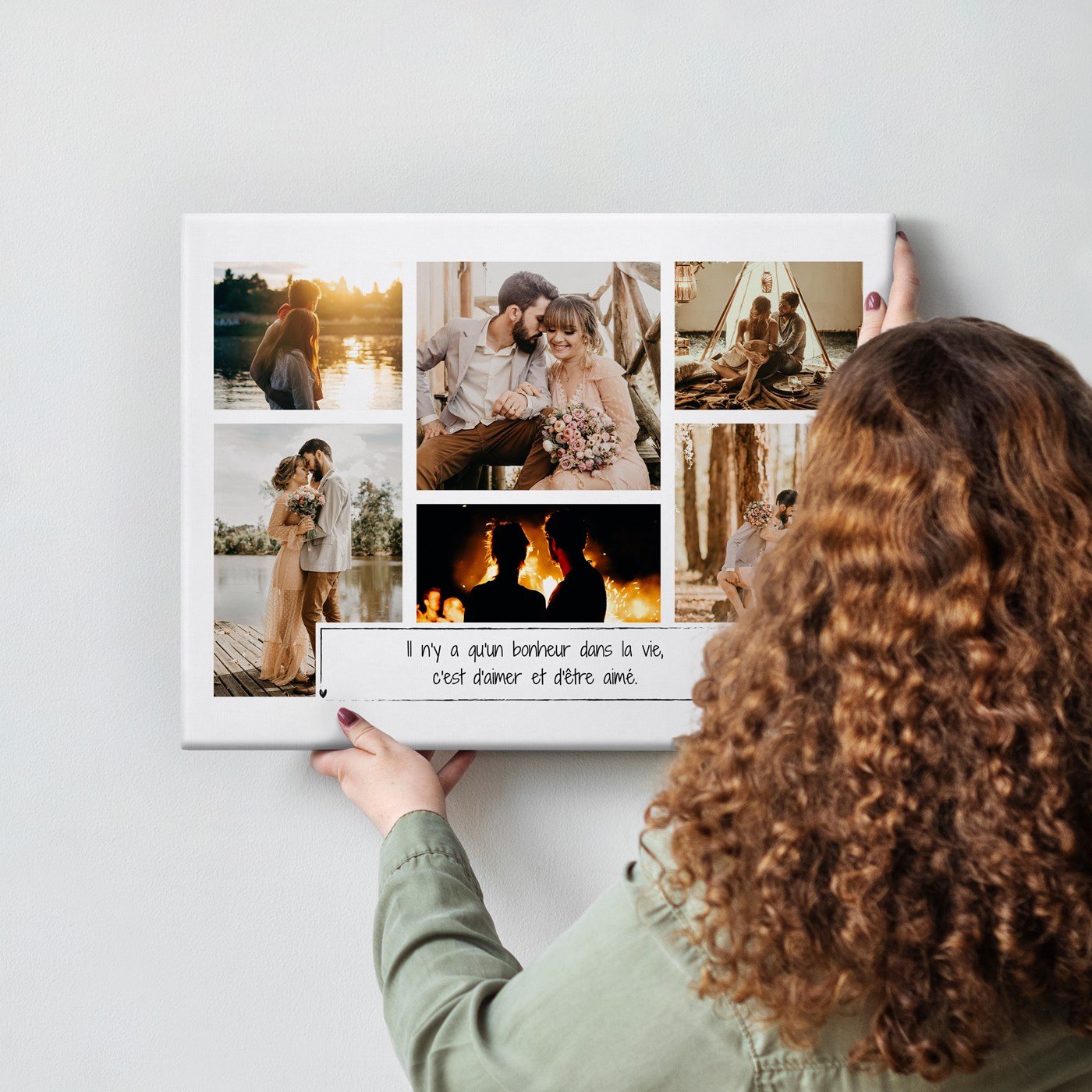 Collage photo personnalisé sur toile pour amis