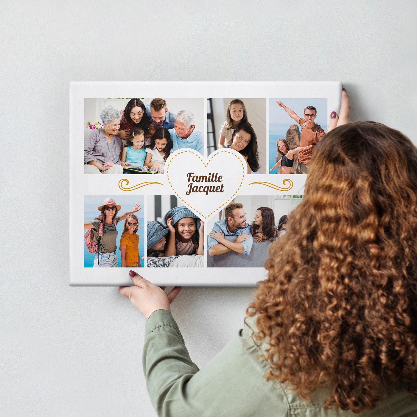 Collage photo personnalisé de notre famille sur toile Murrano