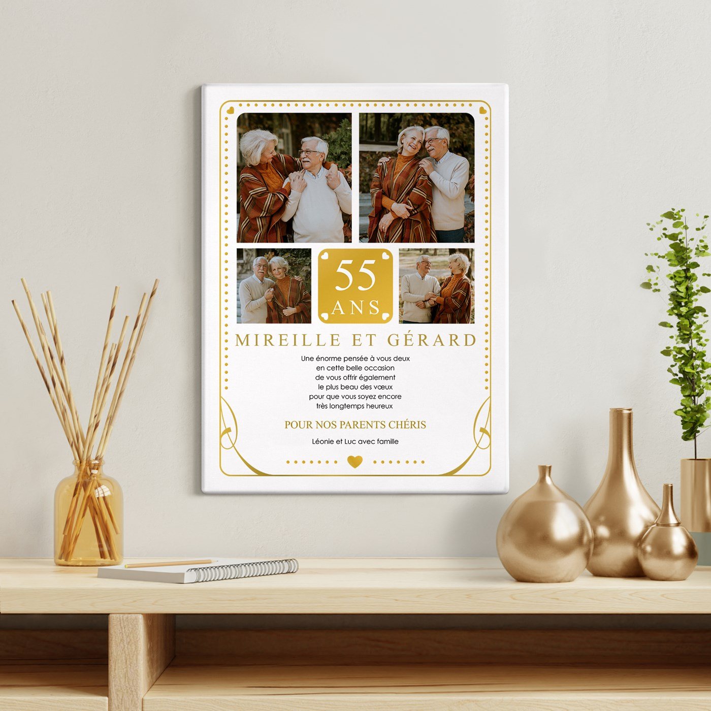 Lona personalizada para el 55º aniversario de boda