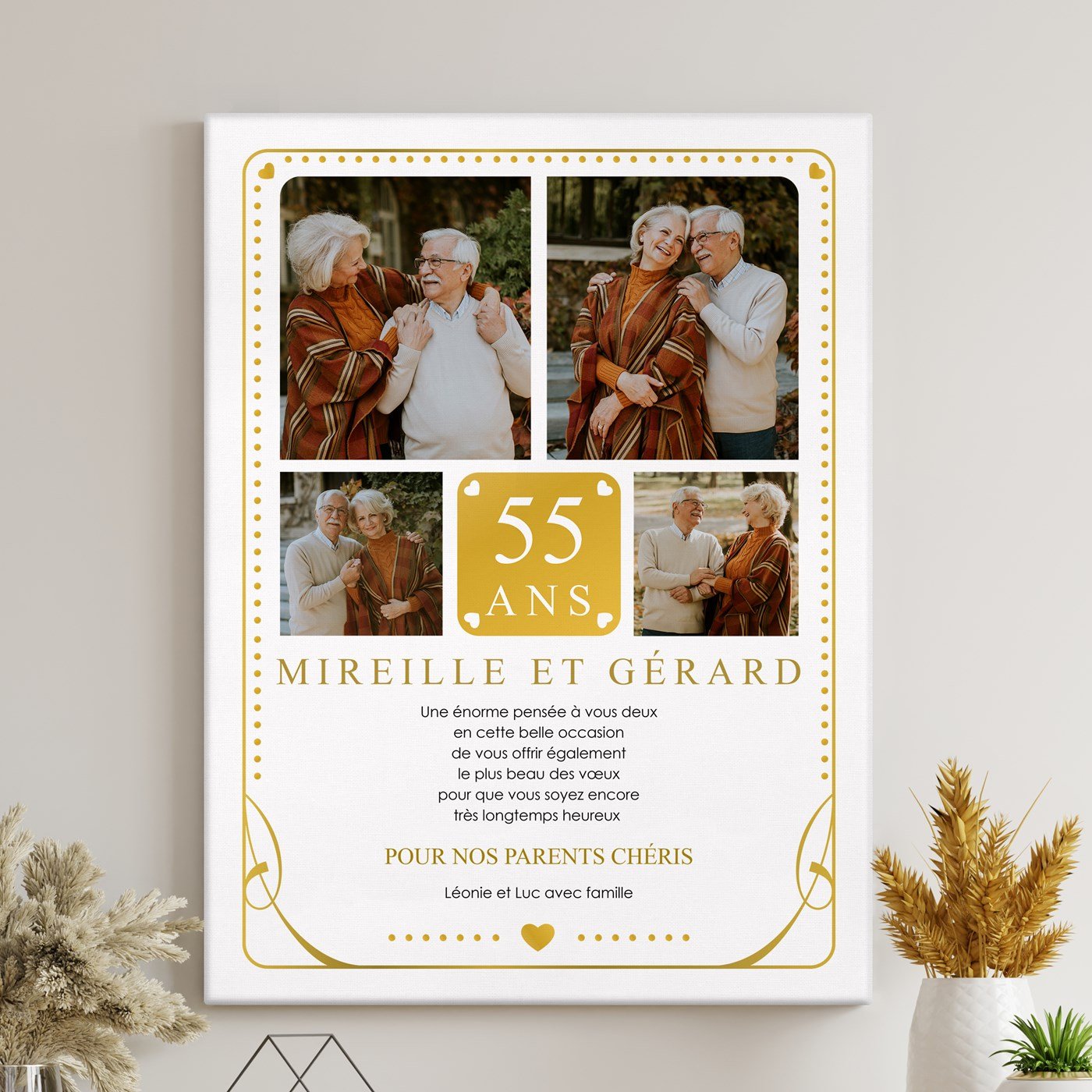 Lona personalizada para el 55º aniversario de boda