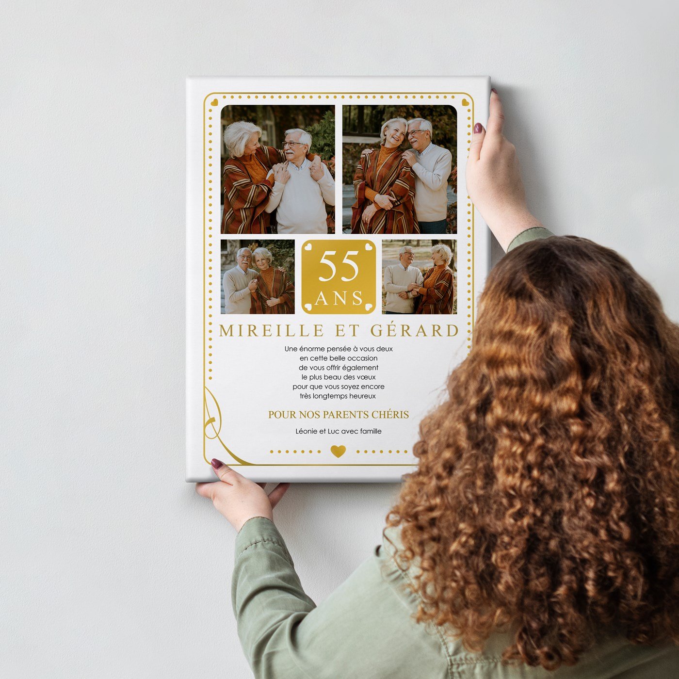 Lona personalizada para el 55º aniversario de boda