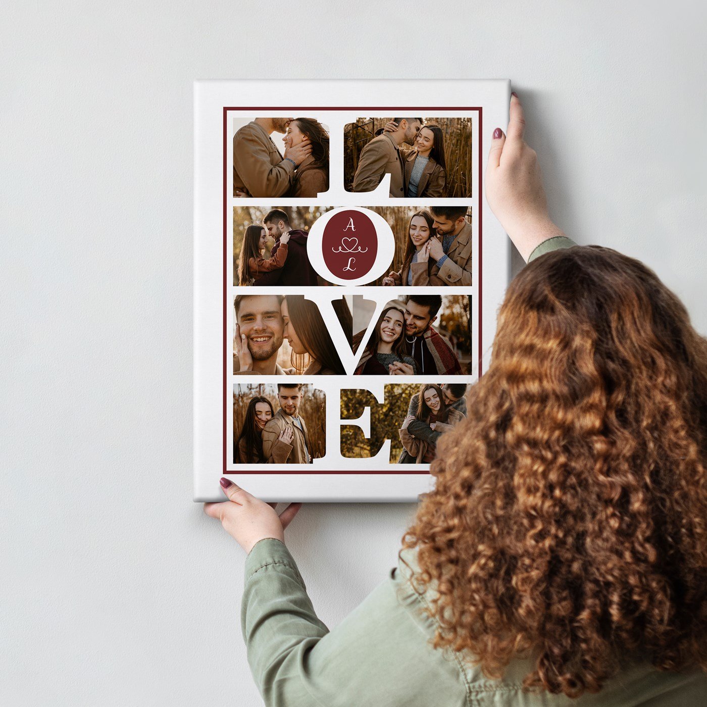 Collage de fotos personalizado para pareja en lienzo Murrano