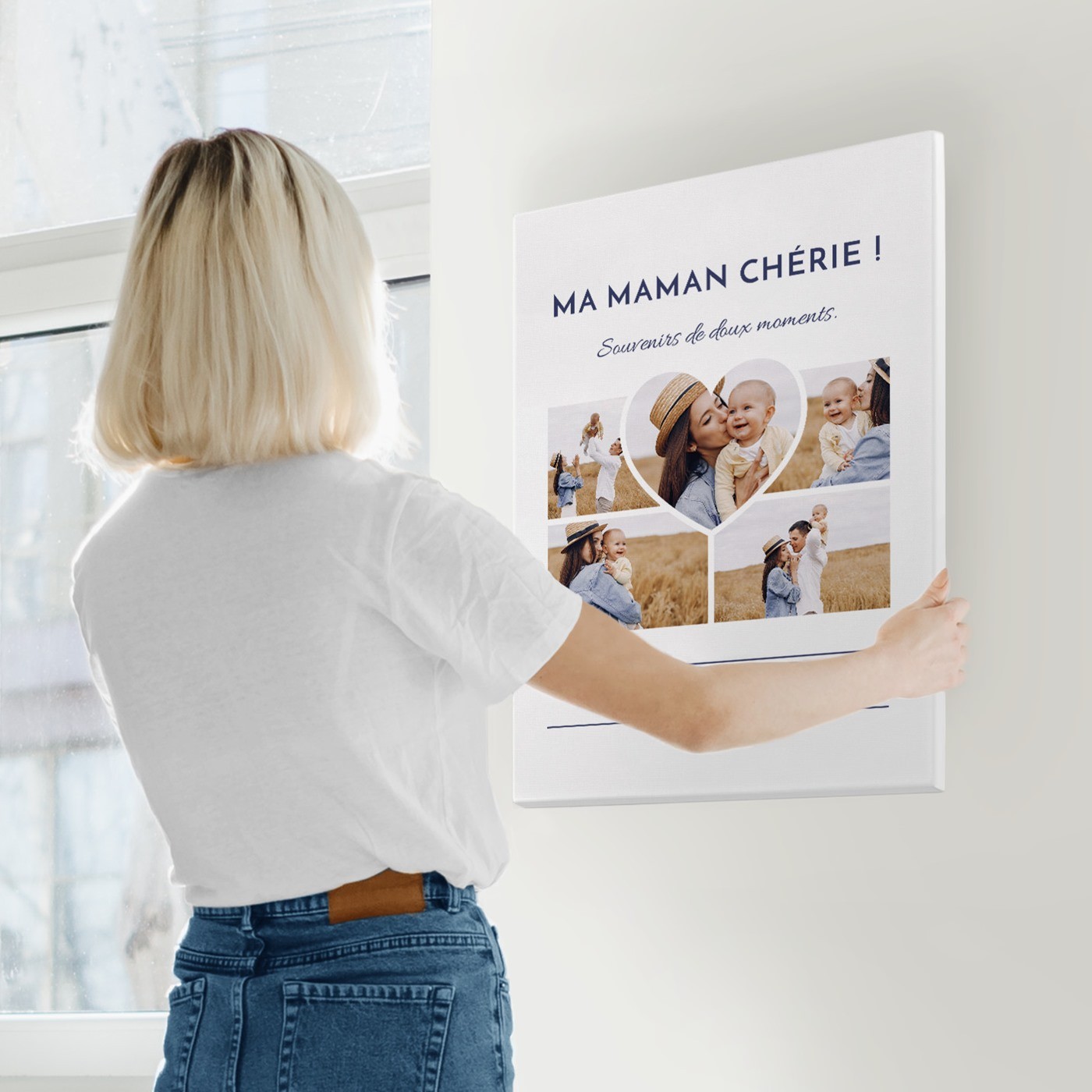 Lien de foto personalizado sobre lienzo 50x70cm para mamá