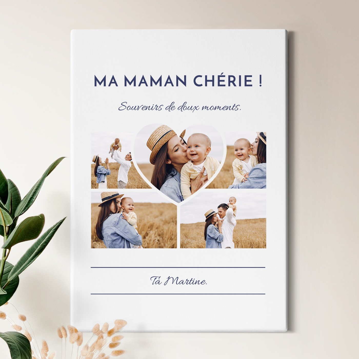 Lien de foto personalizado sobre lienzo 50x70cm para mamá