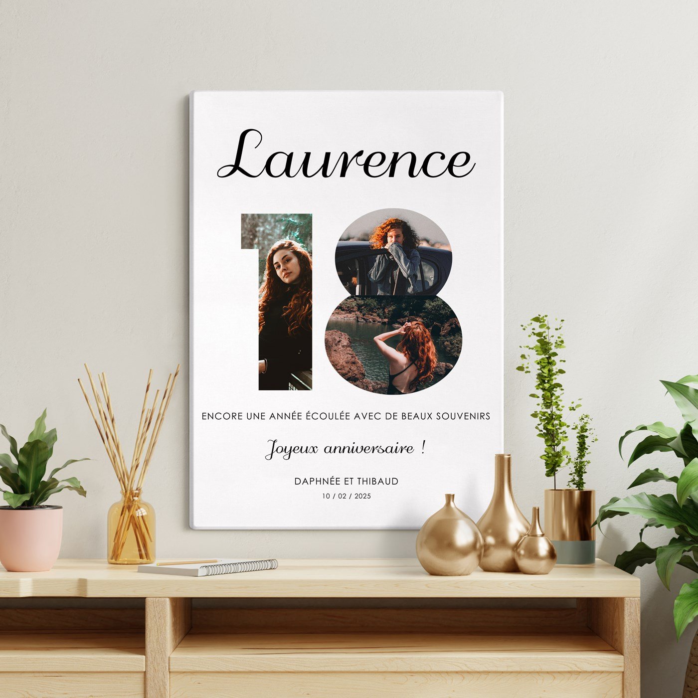 Toile personnalisée Murrano 50x70cm pour femmes de 18 ans