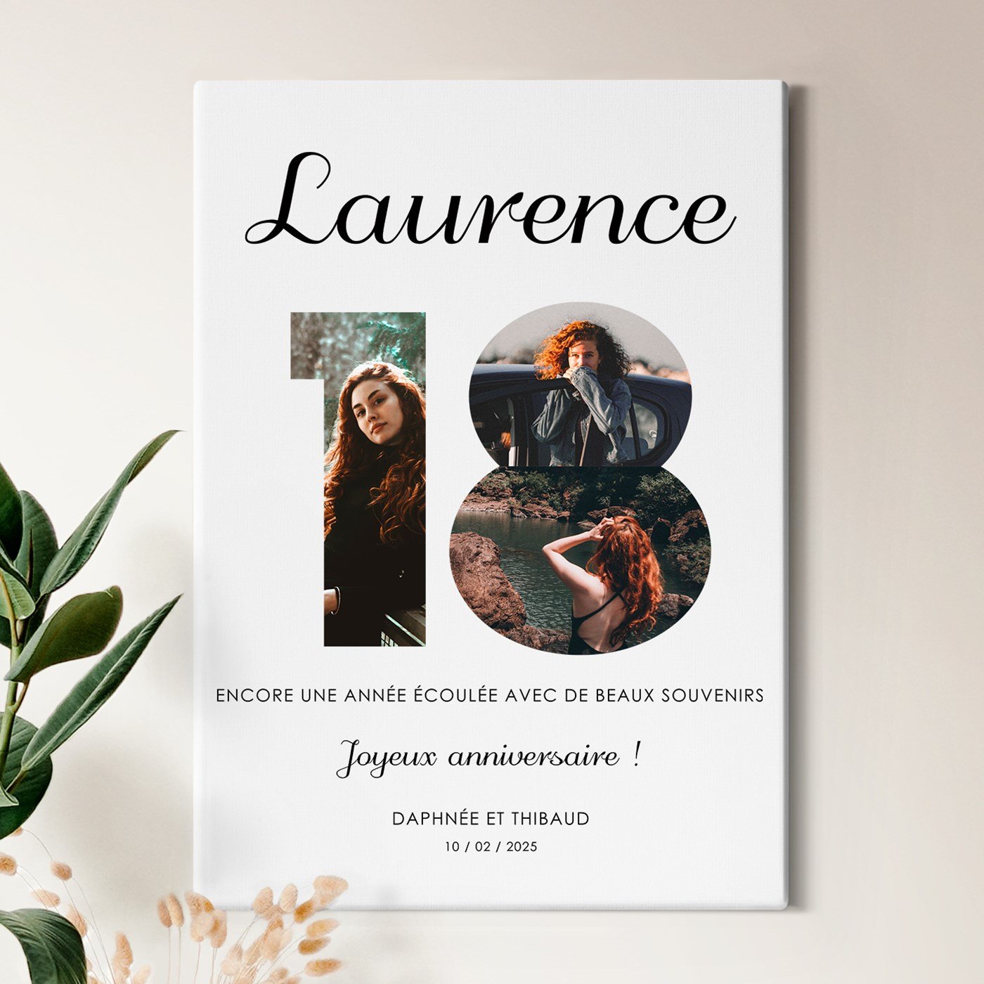 Toile personnalisée Murrano 50x70cm pour femmes de 18 ans