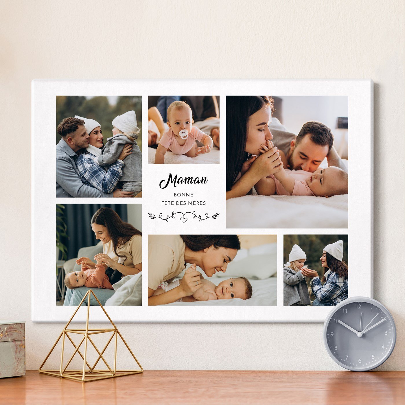 Collage de fotos personalizado en lienzo 50x70cm para mamá