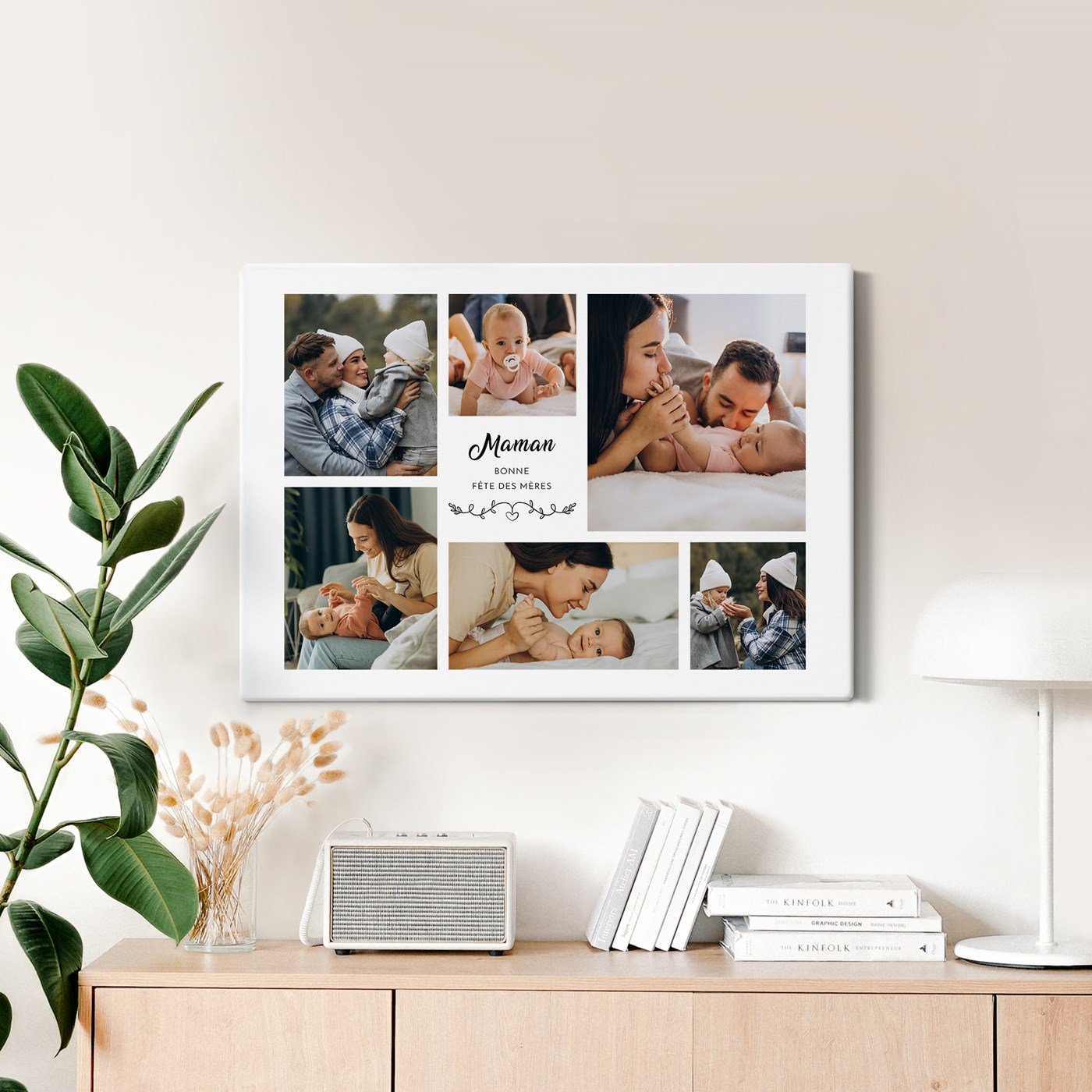 Collage de fotos personalizado en lienzo 50x70cm para mamá