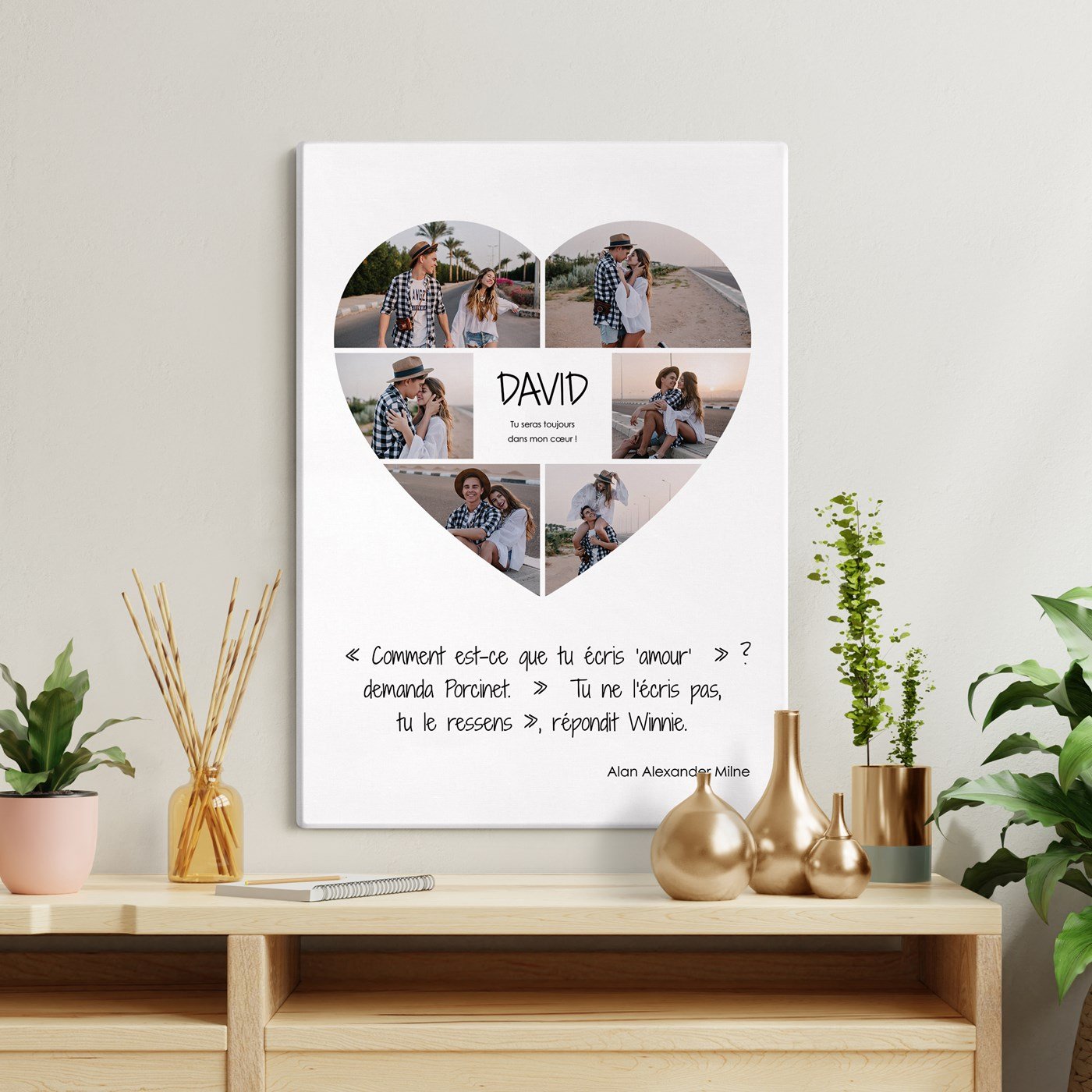 Toile photo personnalisée - 50x70cm pour lui, Saint-Valentin