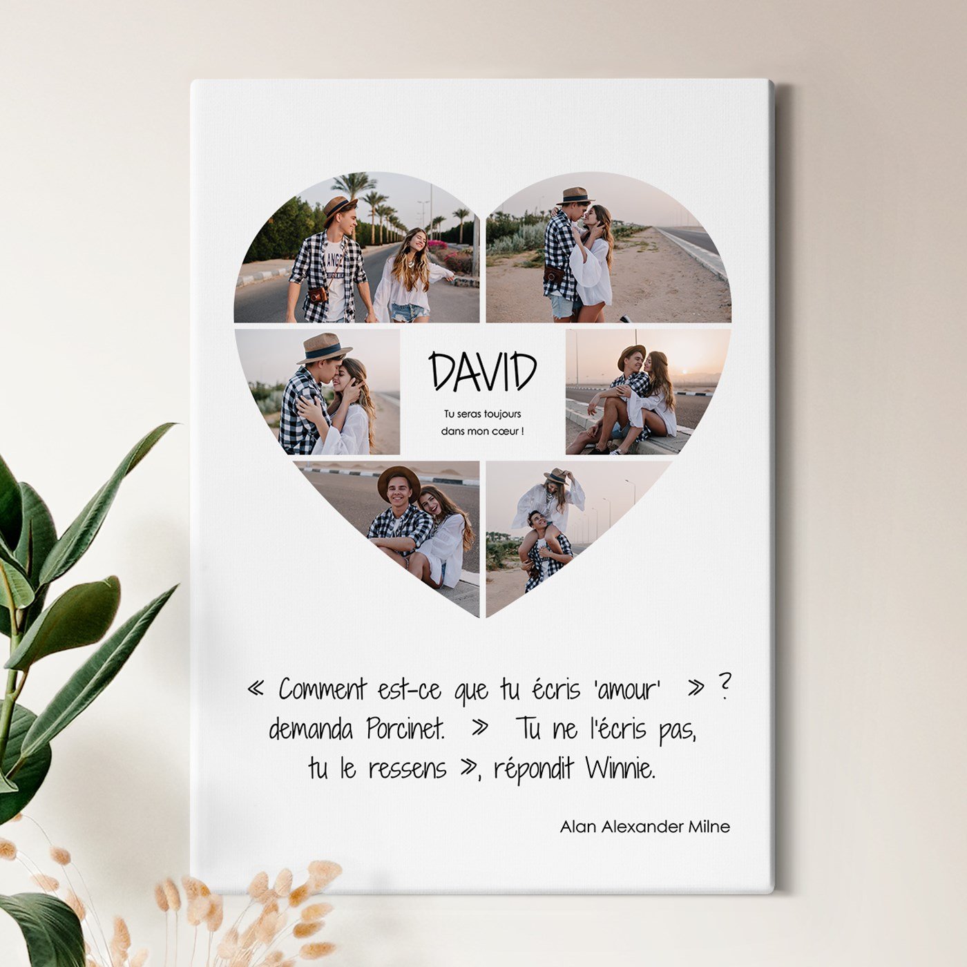 Toile photo personnalisée - 50x70cm pour lui, Saint-Valentin
