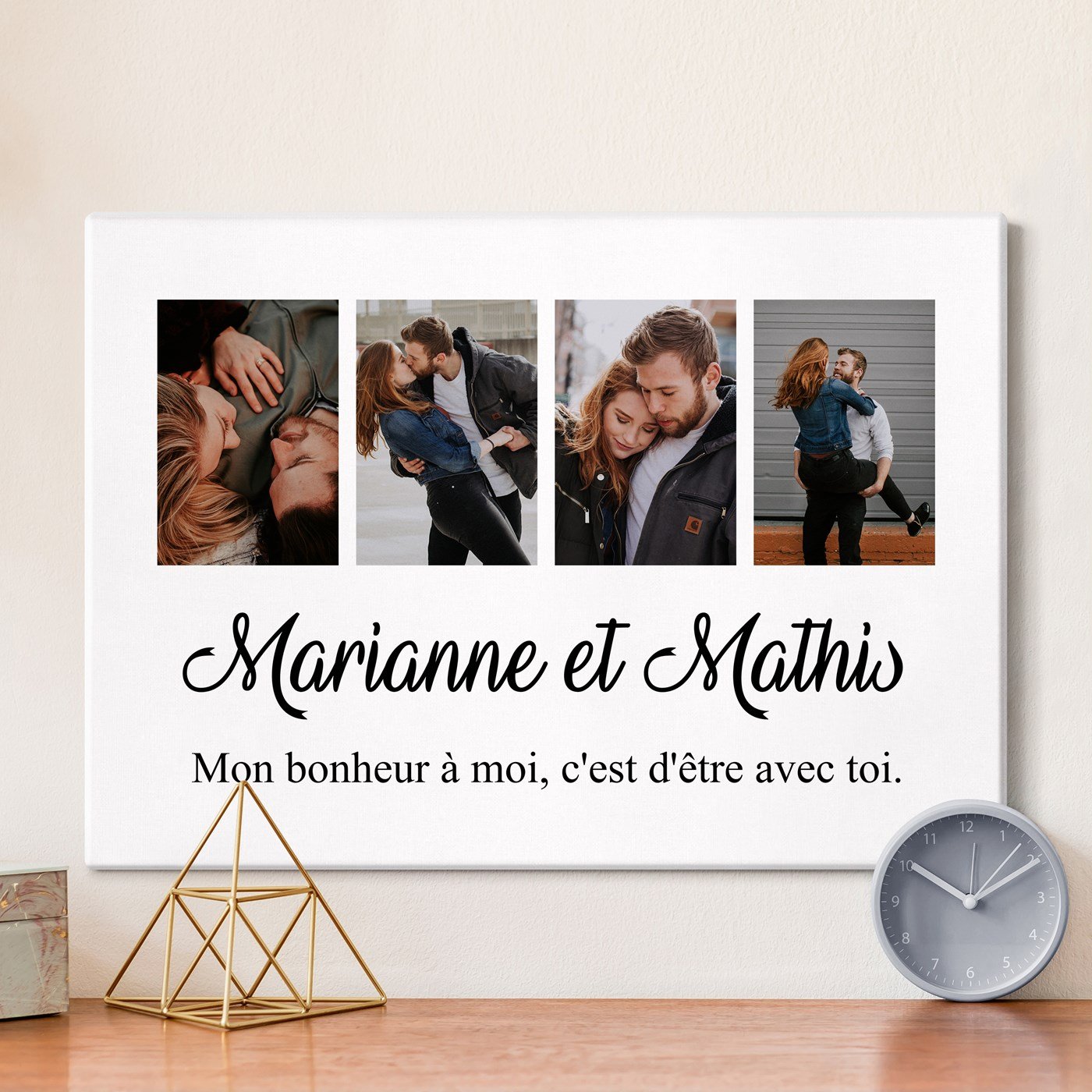 Personalized Photo Collage on Canvas 50x70cm for Couple Wedding Anniversary